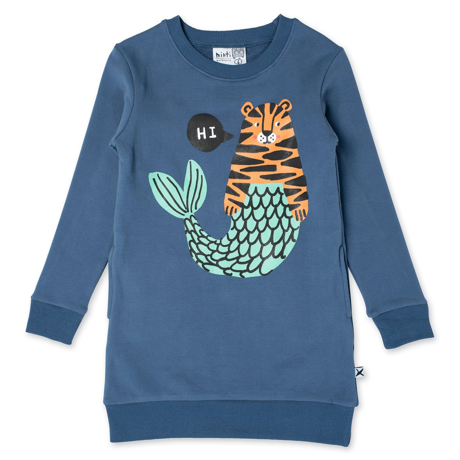 Mer- Cats Furry Dress - Navy