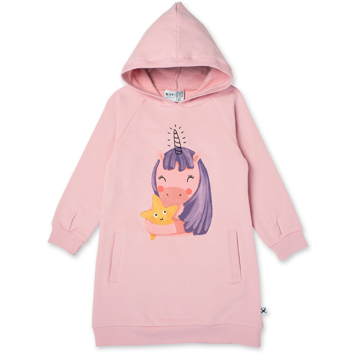 Magical Friends Furry Hoodie Dress -Muted Pink