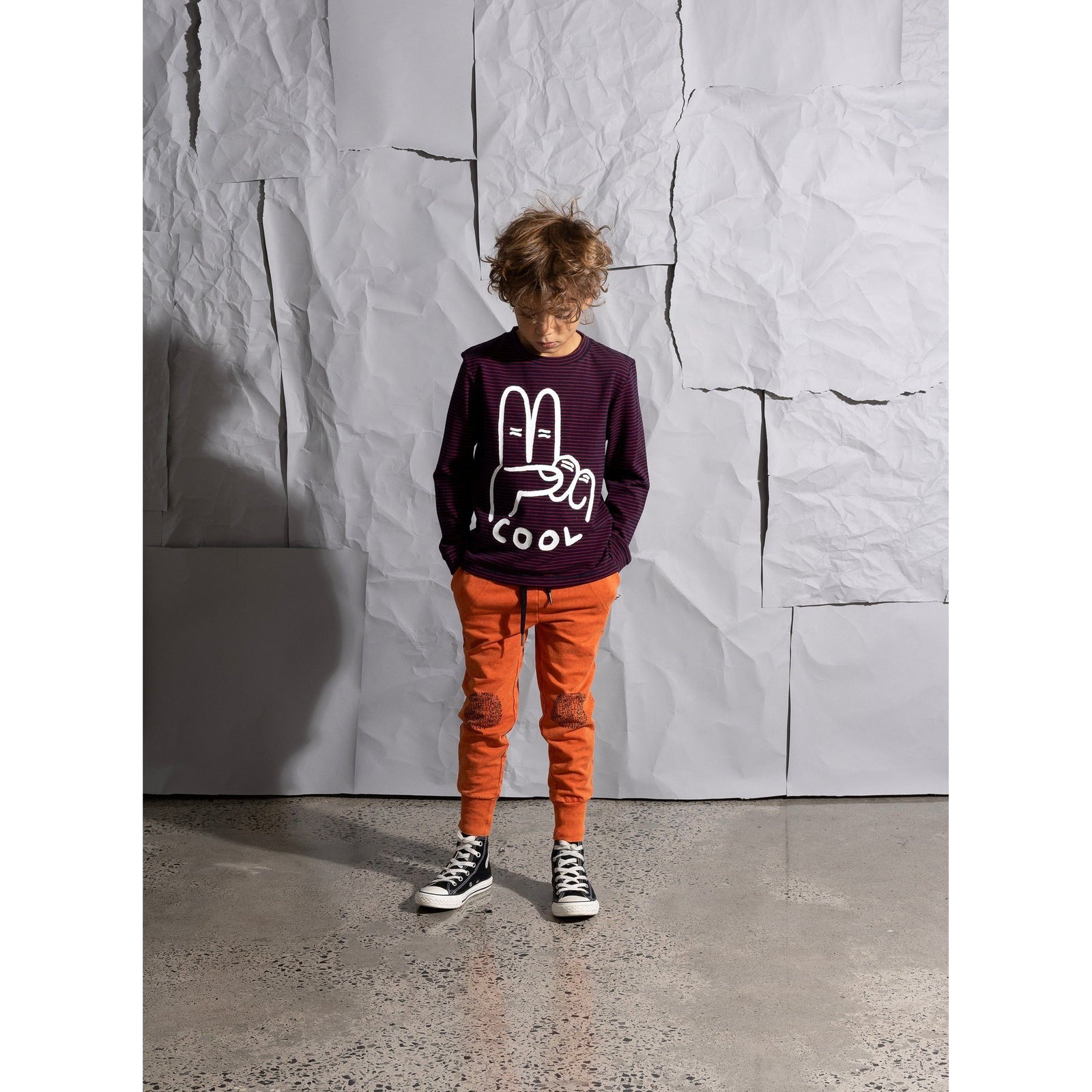 Hello Circle Furry Trackies - Orange Wash