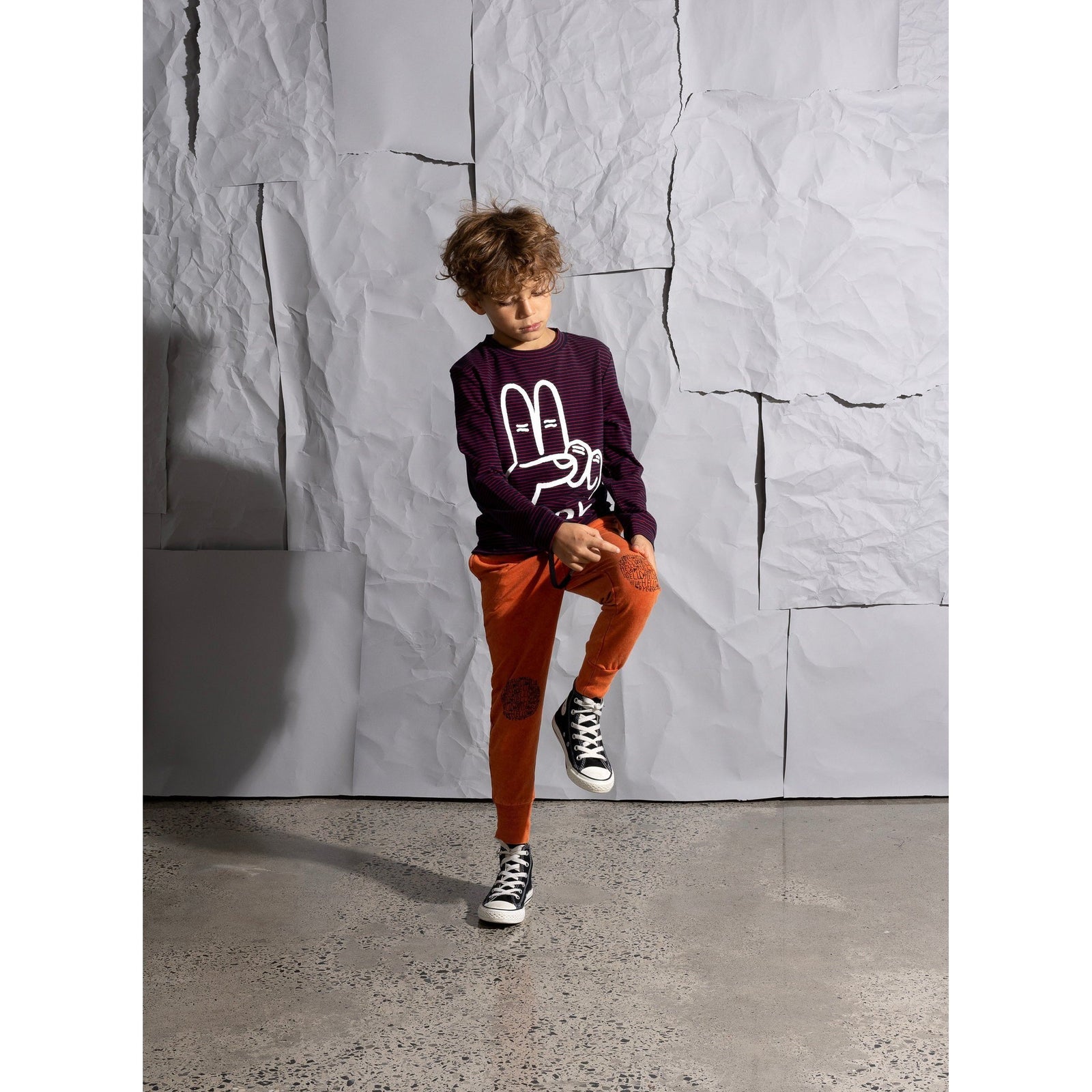 Hello Circle Furry Trackies - Orange Wash