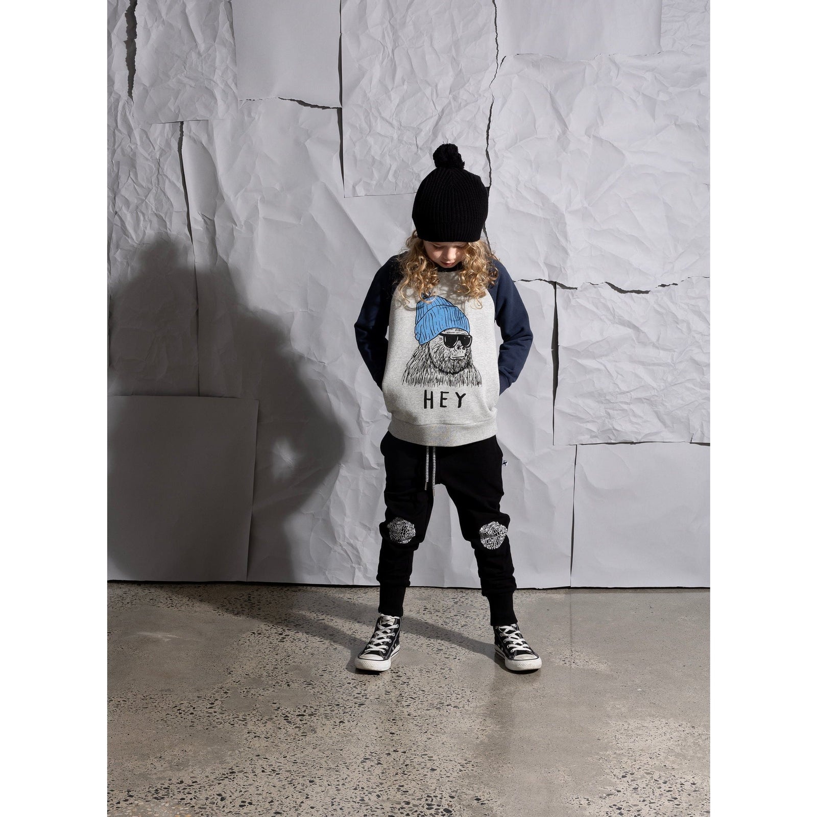 Hey King Kong Furry Crew - Grey Marle/Dark Blue