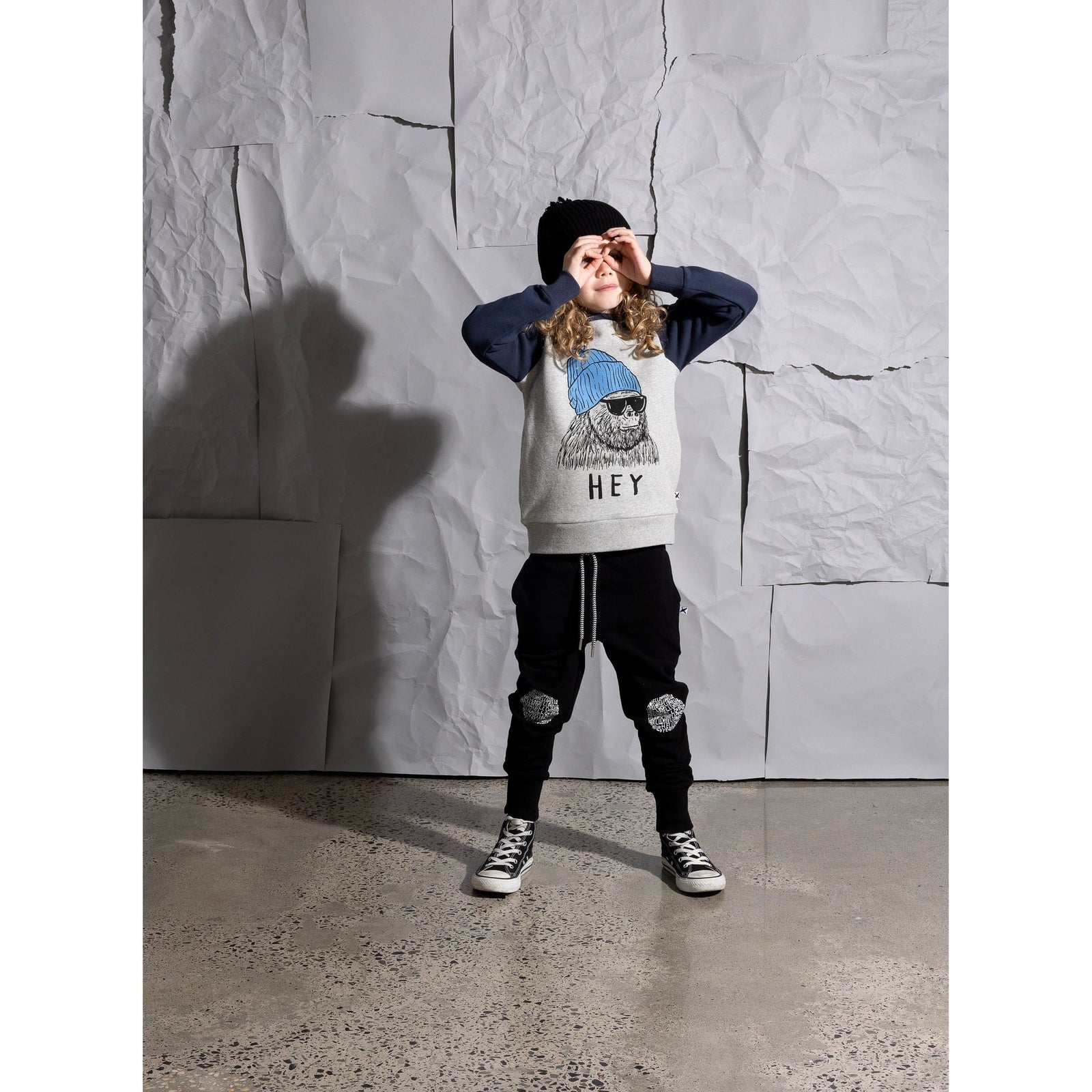 Hey King Kong Furry Crew - Grey Marle/Dark Blue