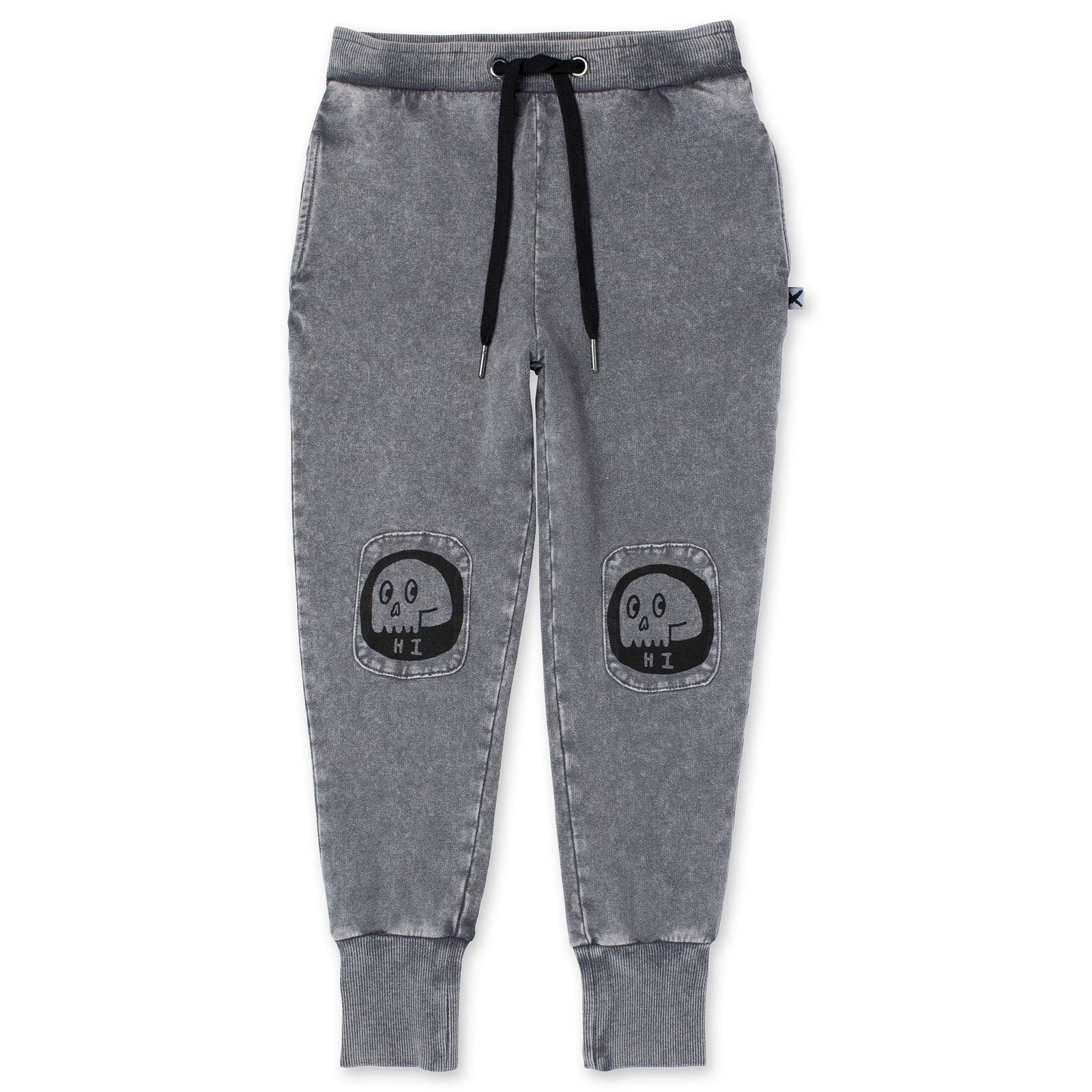 Friendly Skulls Patch Trackies - Grey Wash