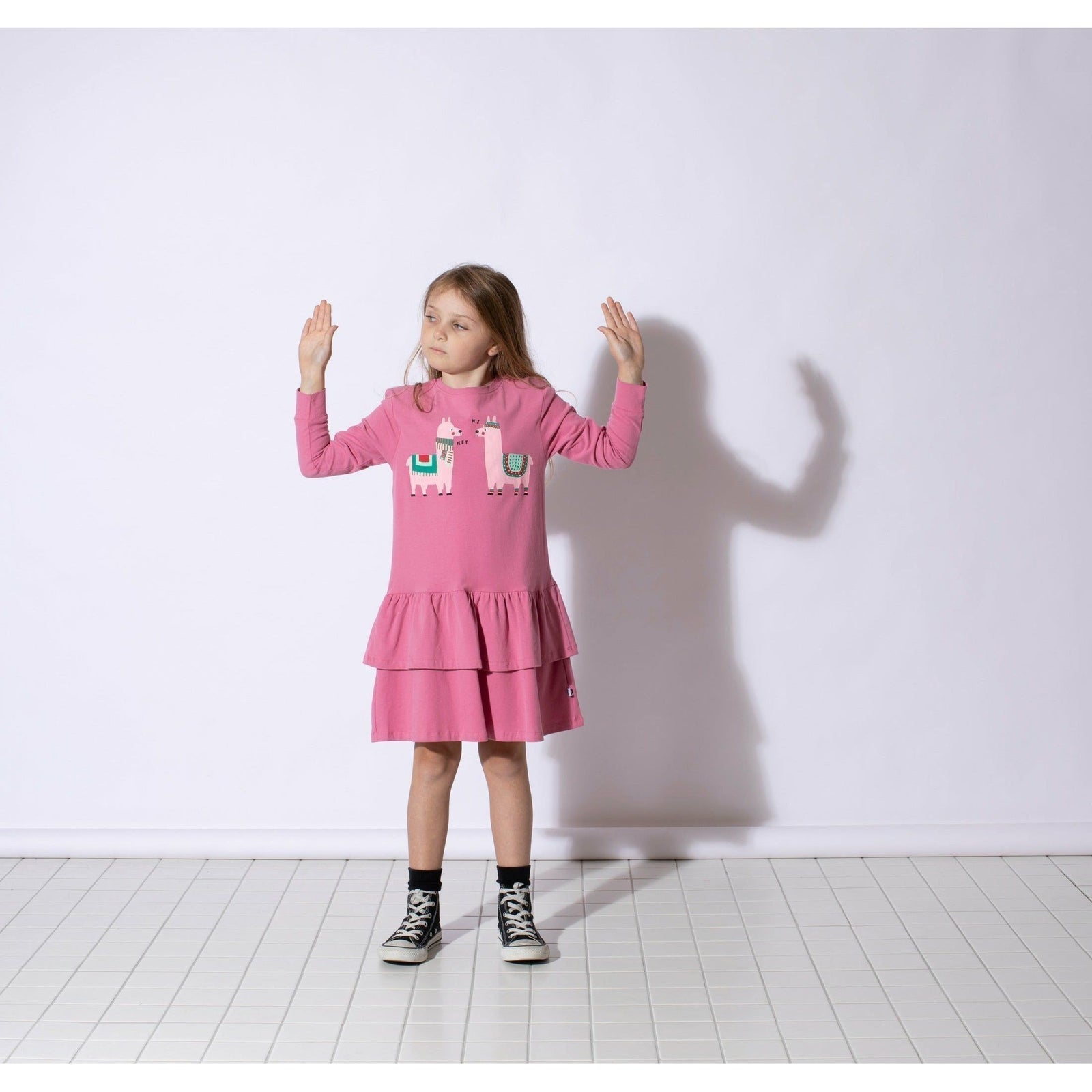Friendly Llamas Dress - Sorbet