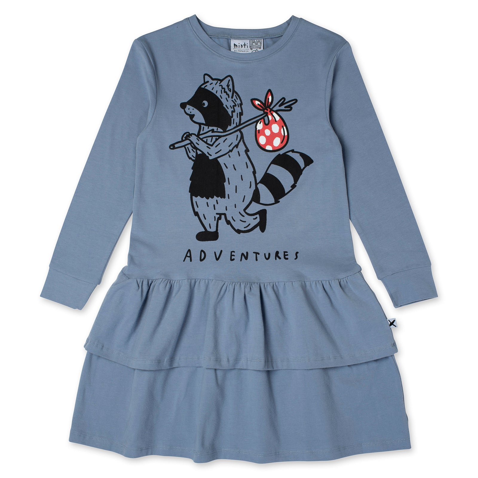 Wandering Raccoon Dress - Dark Cornflower