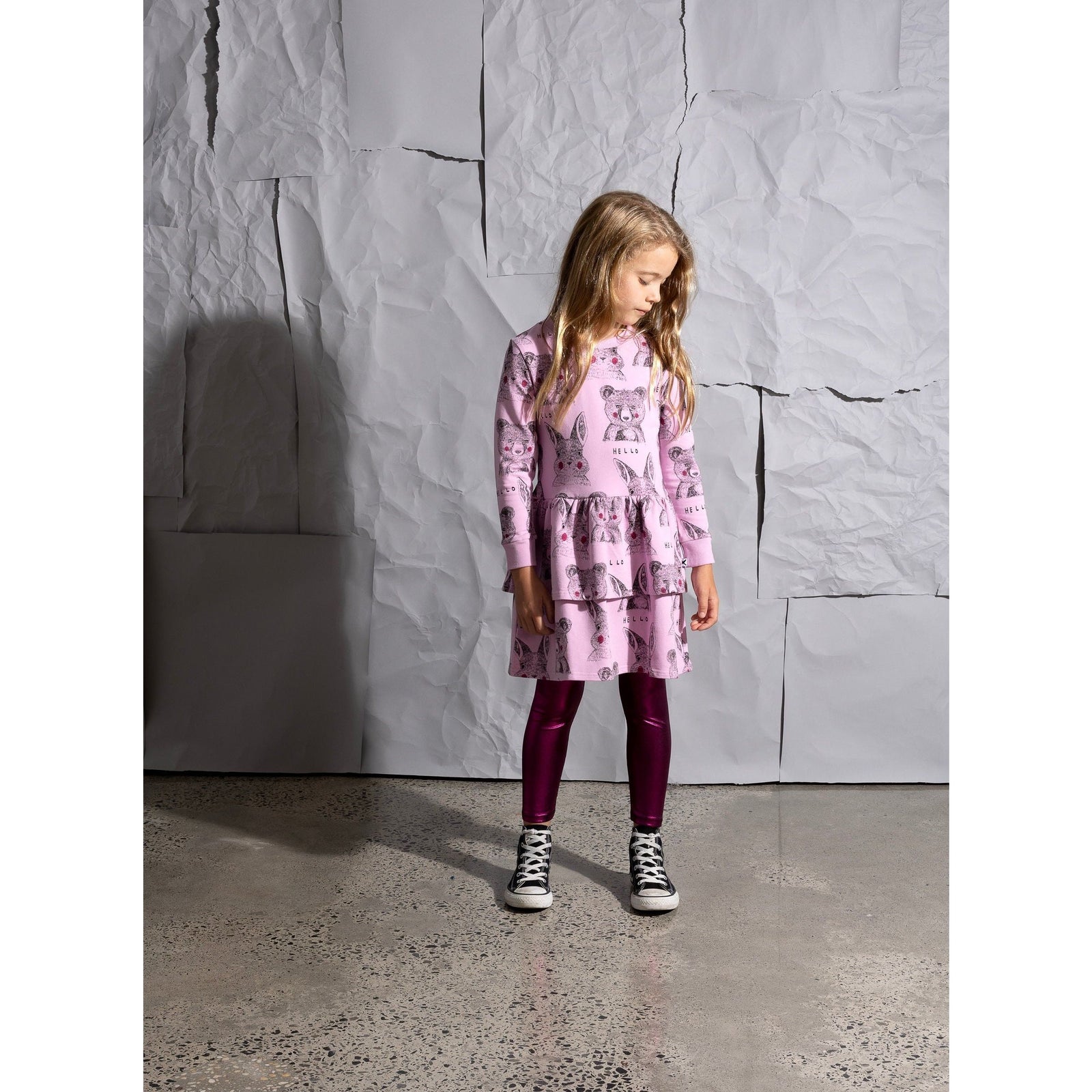 Bunny Bear Party Dress - Violet