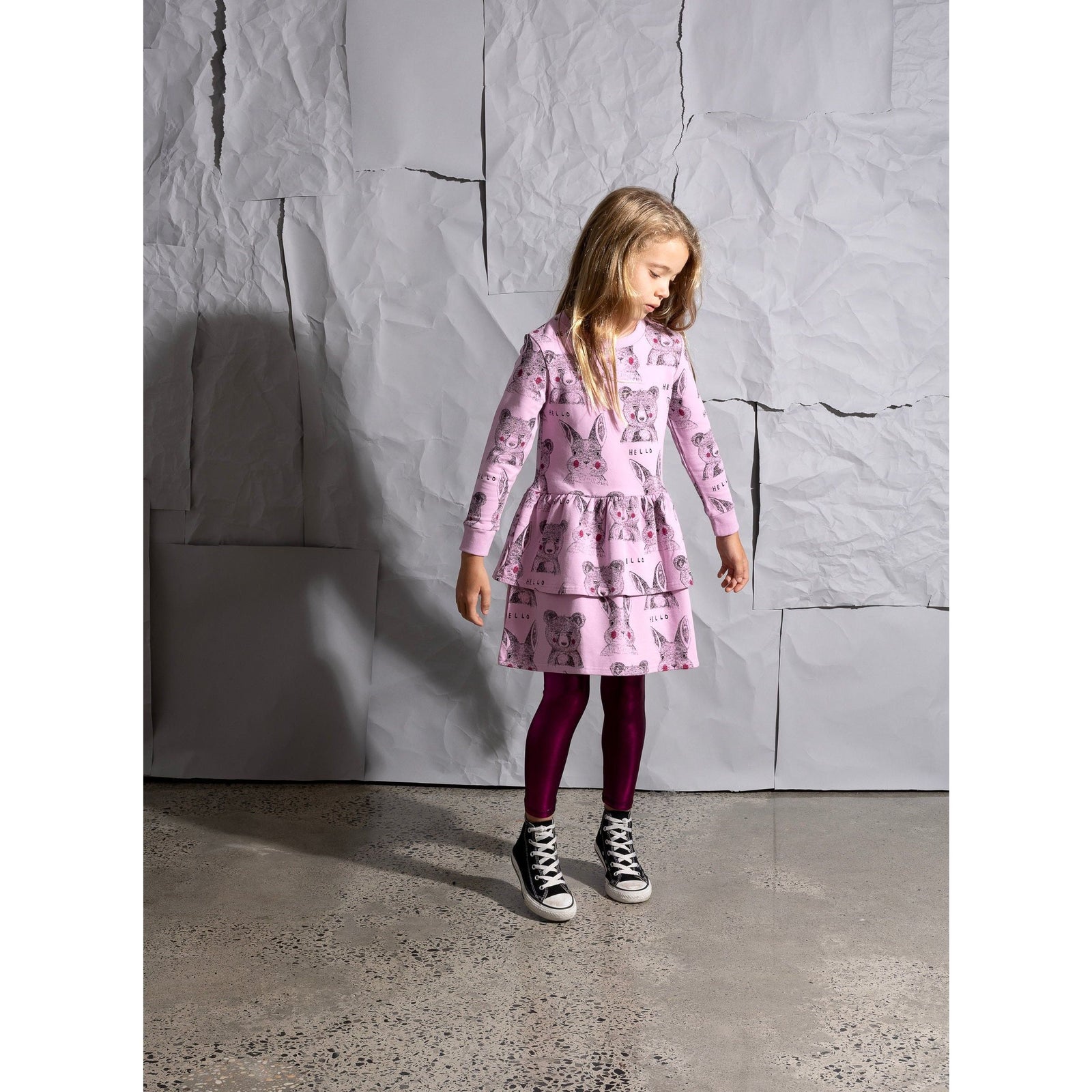 Bunny Bear Party Dress - Violet