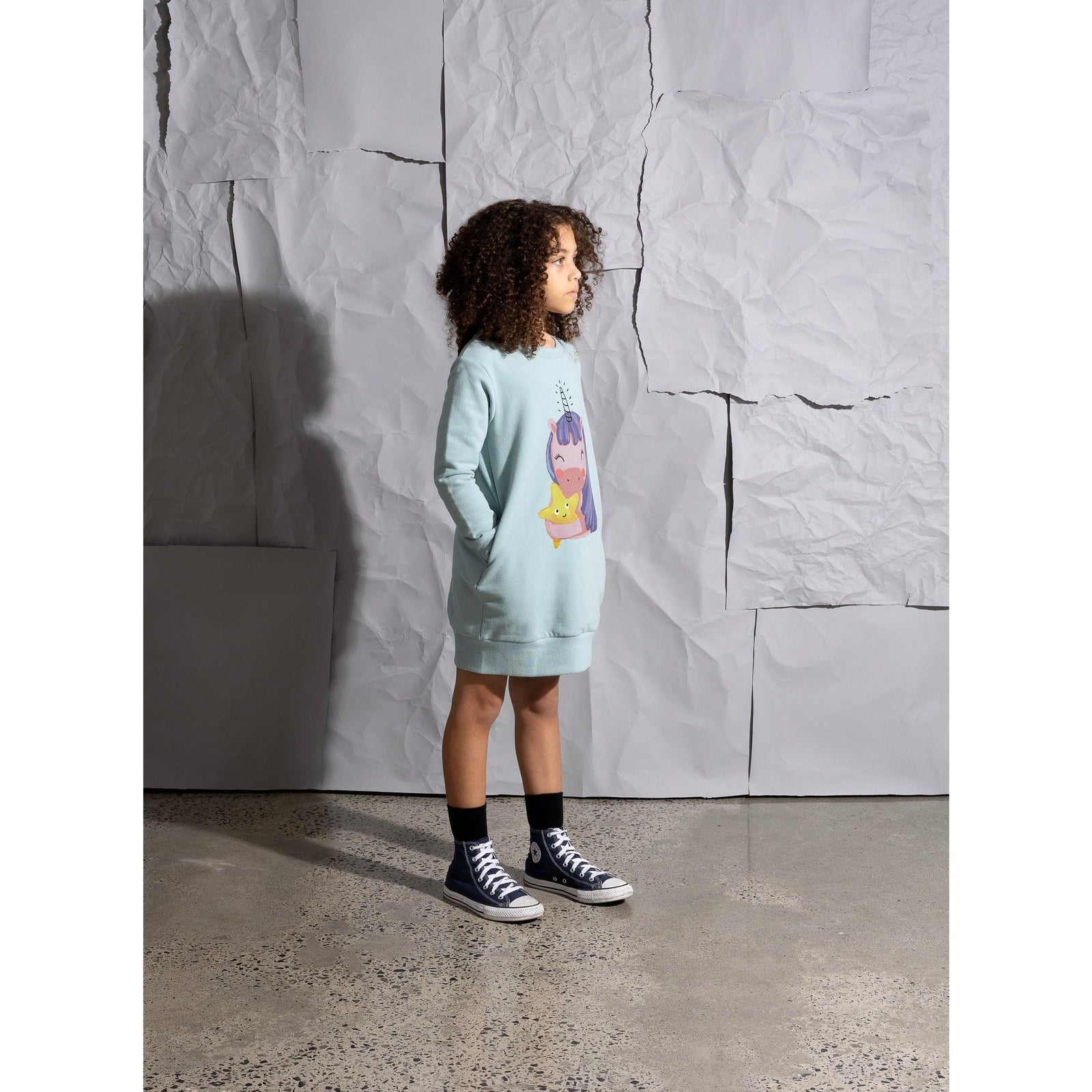 Magical Friends Furry Dress - Muted Green