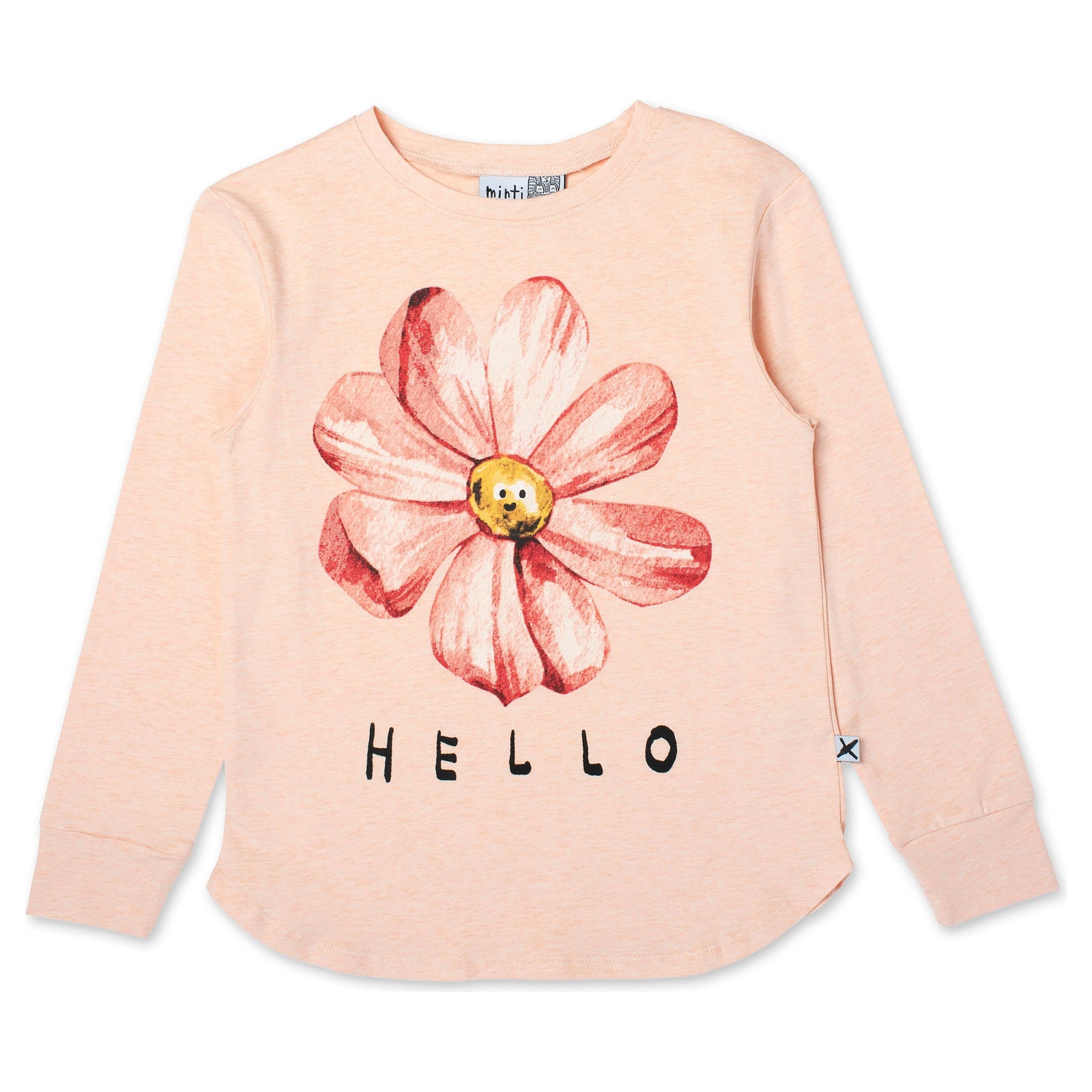 Friendly Flower Tee - Apricot Marle