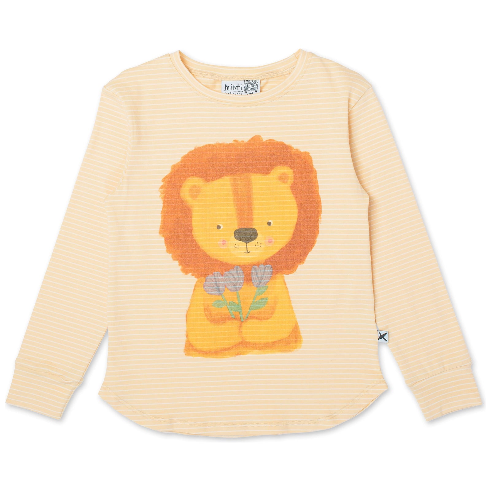 Flower Lion Tee - Lemon Stripe