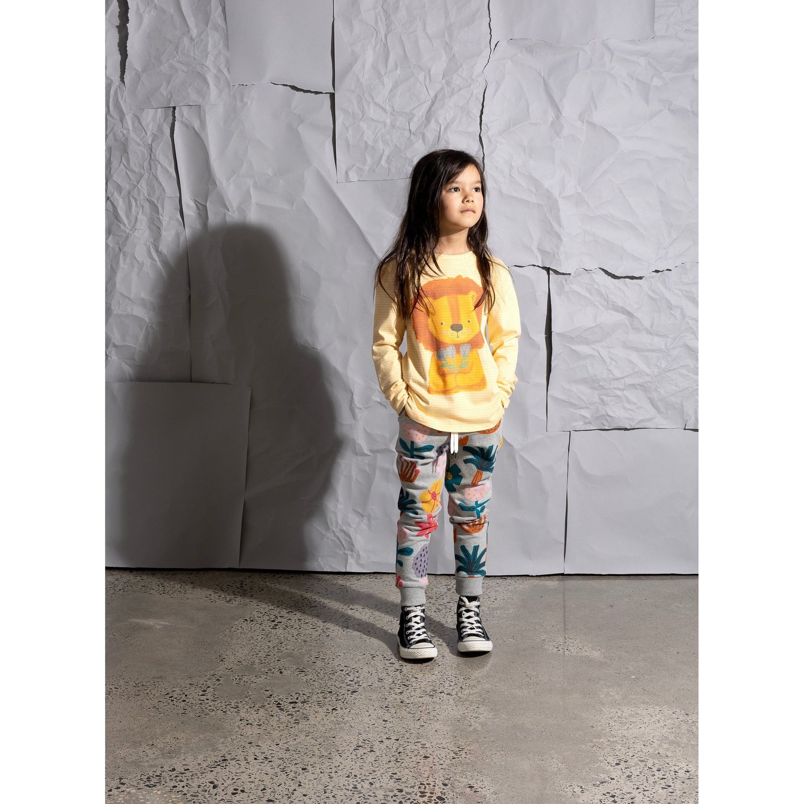 Flower Lion Tee - Lemon Stripe