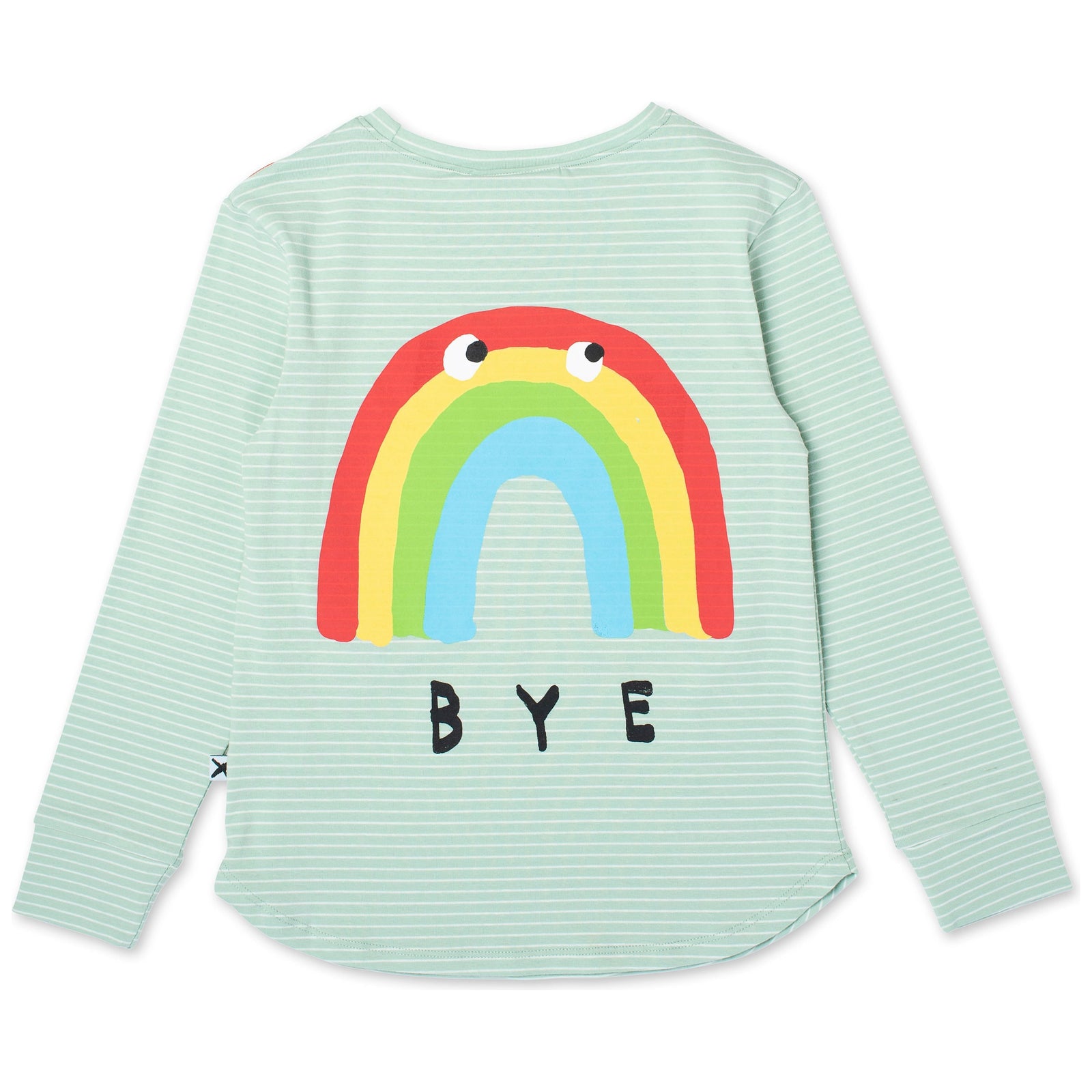 Hello Bye Rainbow Tee - Mint Stripe