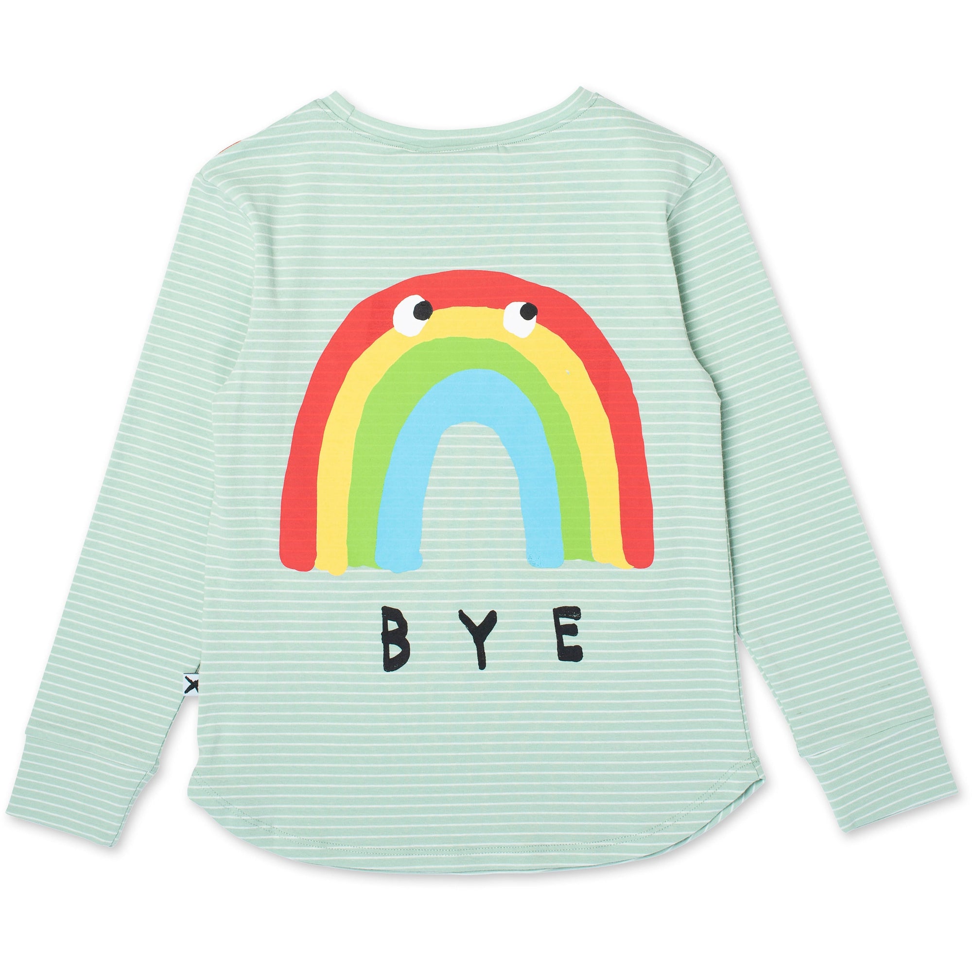 Hello Bye Rainbow Tee - Mint Stripe