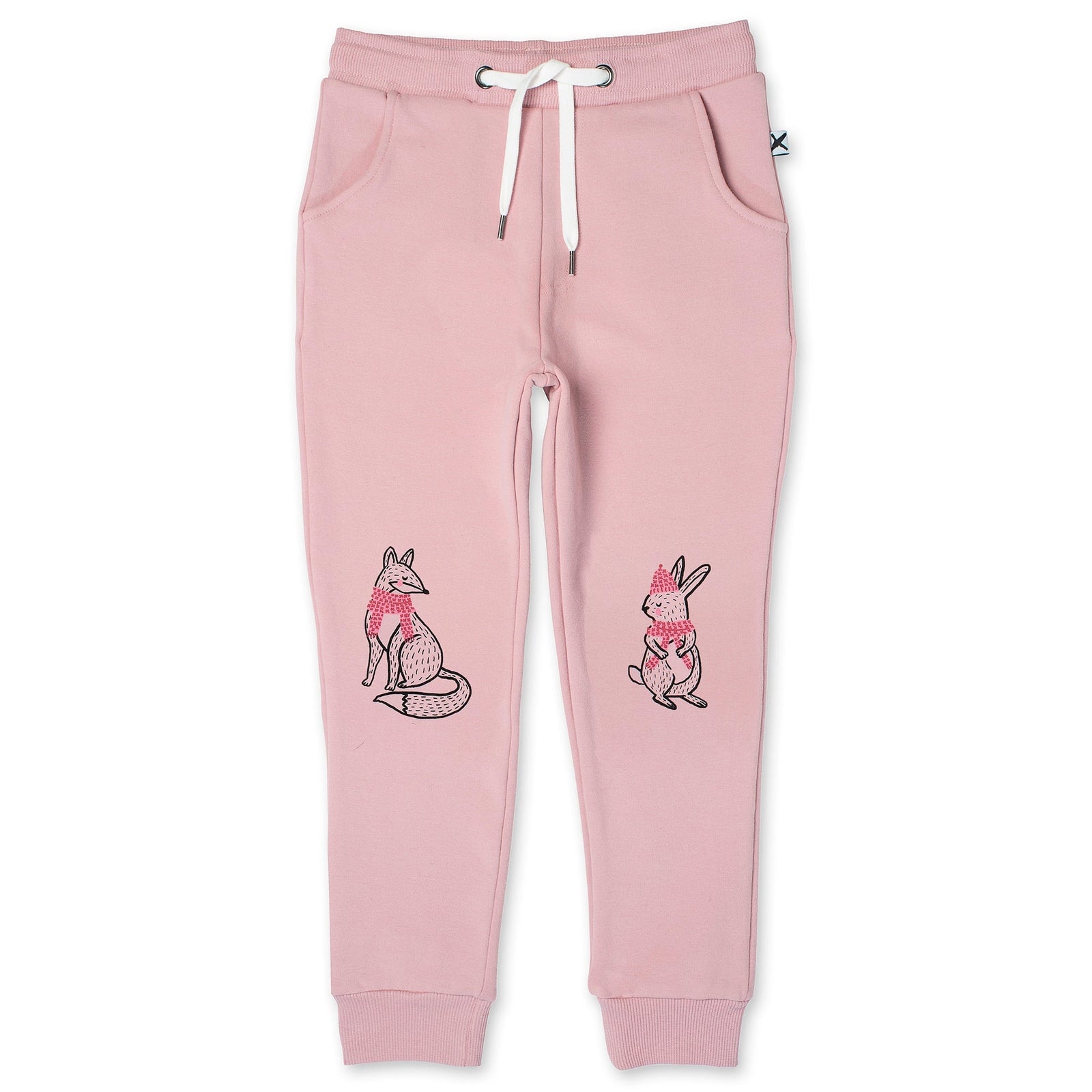 Warm Forest Friends Furry Trackies - Muted Pink