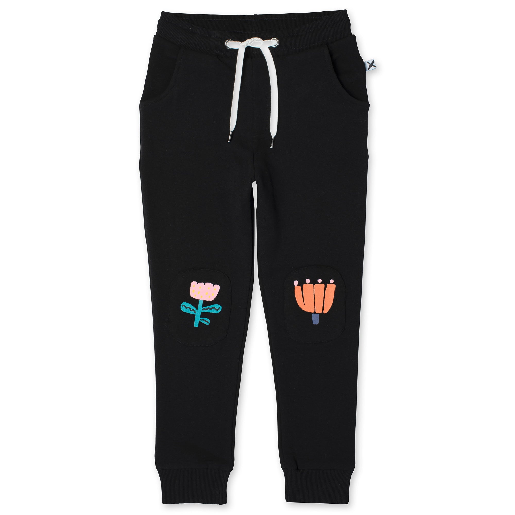 Flower Patch Furry Trackies - Black