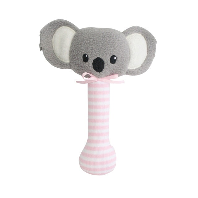 Baby Koala Stick Rattle Pink