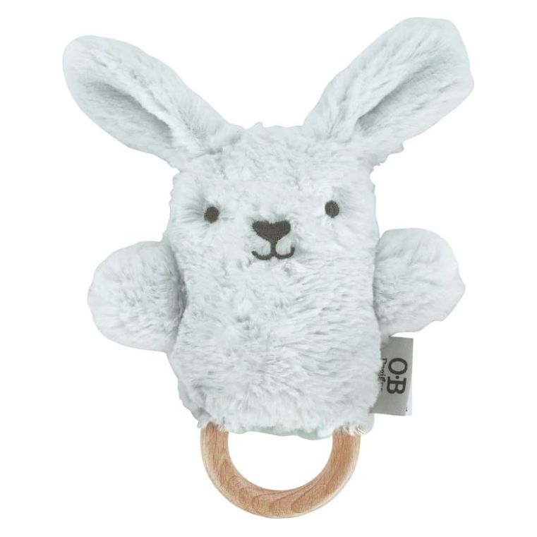 Wooden Teether Bunny - Baxter Light Blue