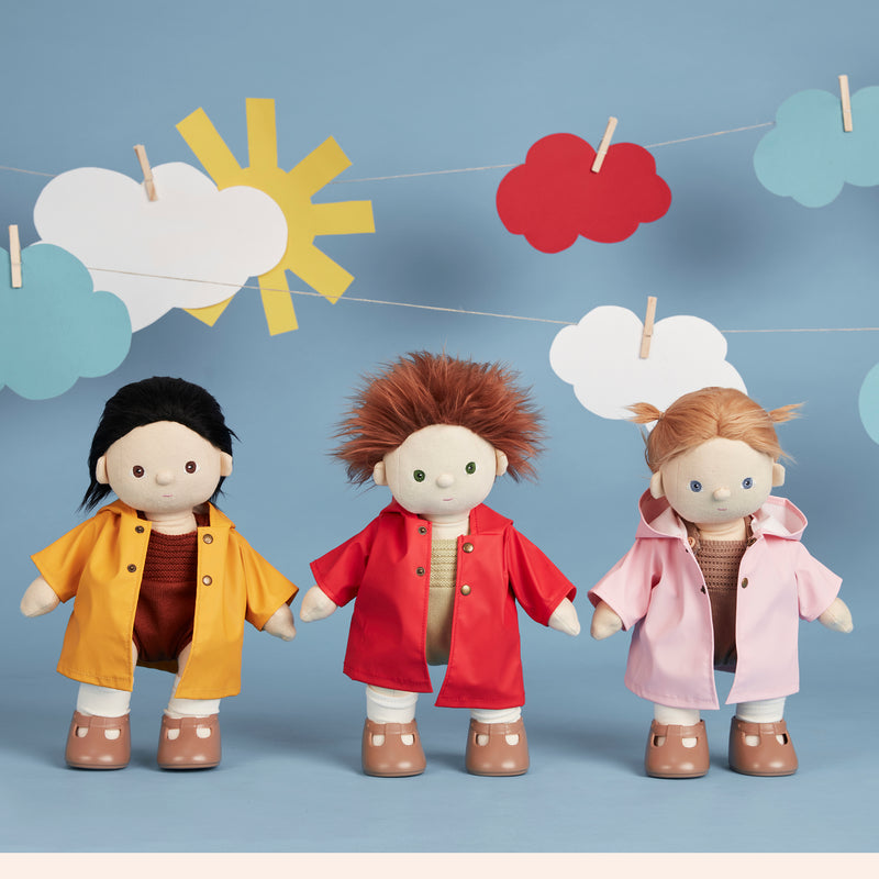Dinkum Doll Clothing Ahoy Raincoat - Red