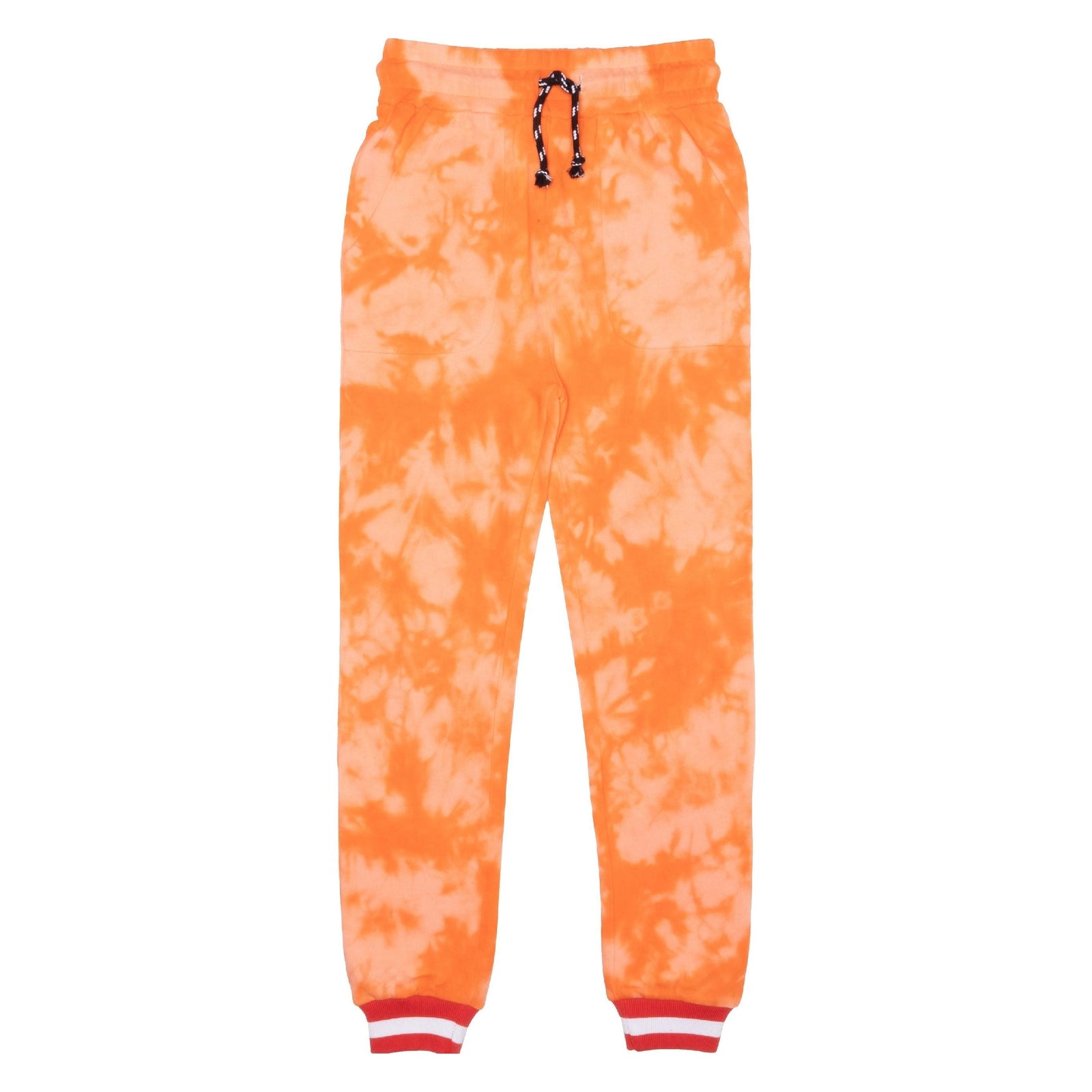 Orange Tie-Dye Fleece Joggers
