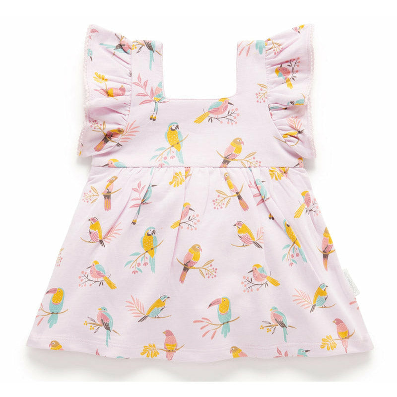 Ruffle Dress Bodysuit - Parrot Print