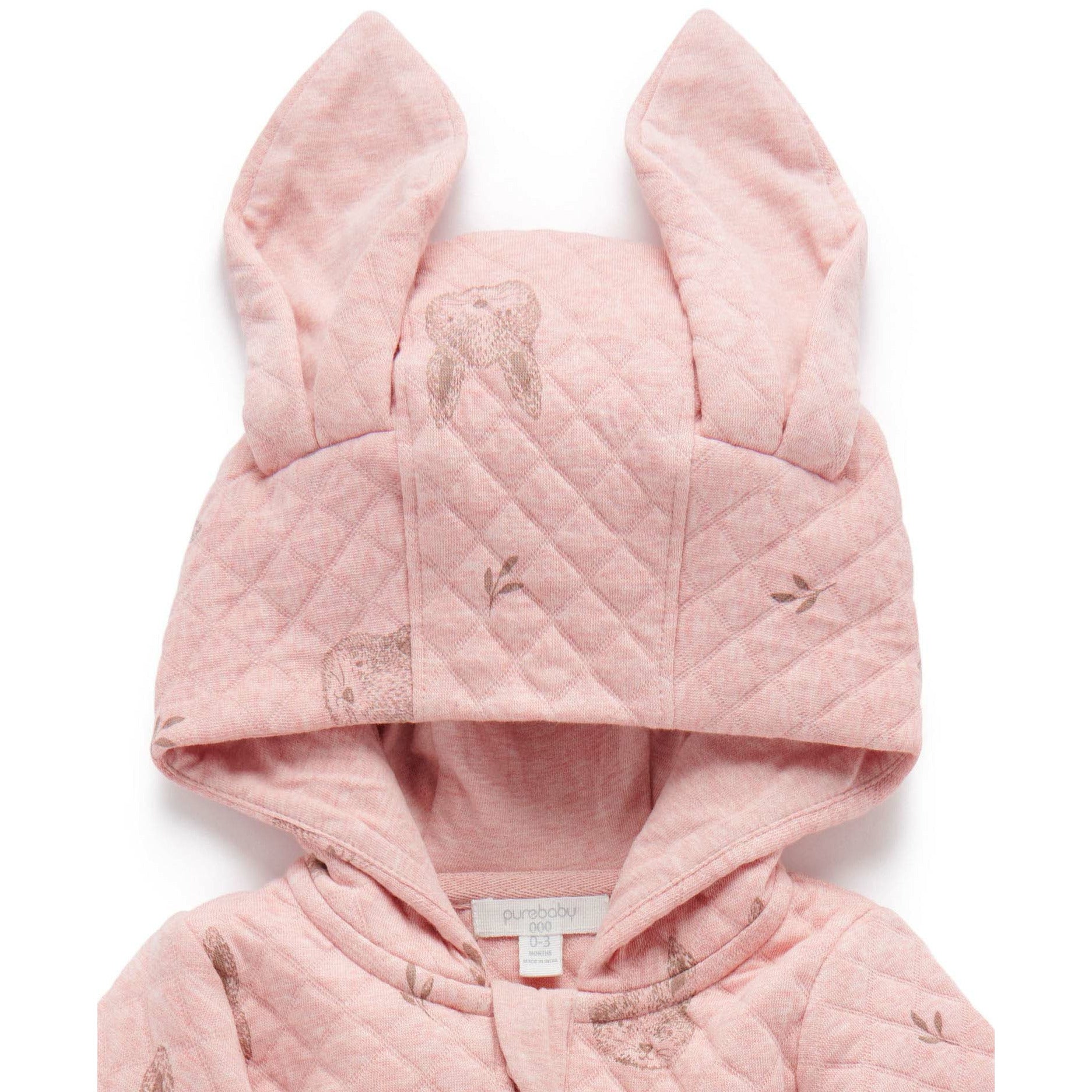 Bunny Quilted Growsuit - Happy Bunny Print