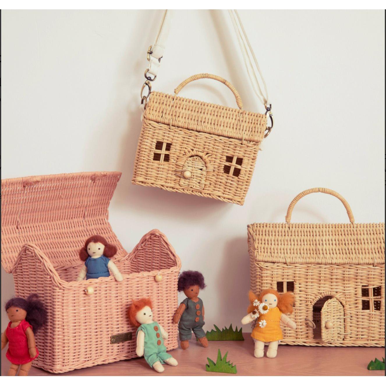 Rattan Casa Clutch - Straw