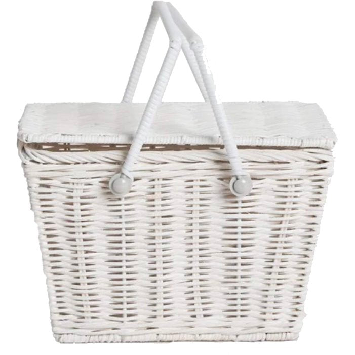 Piki Rattan Basket - White