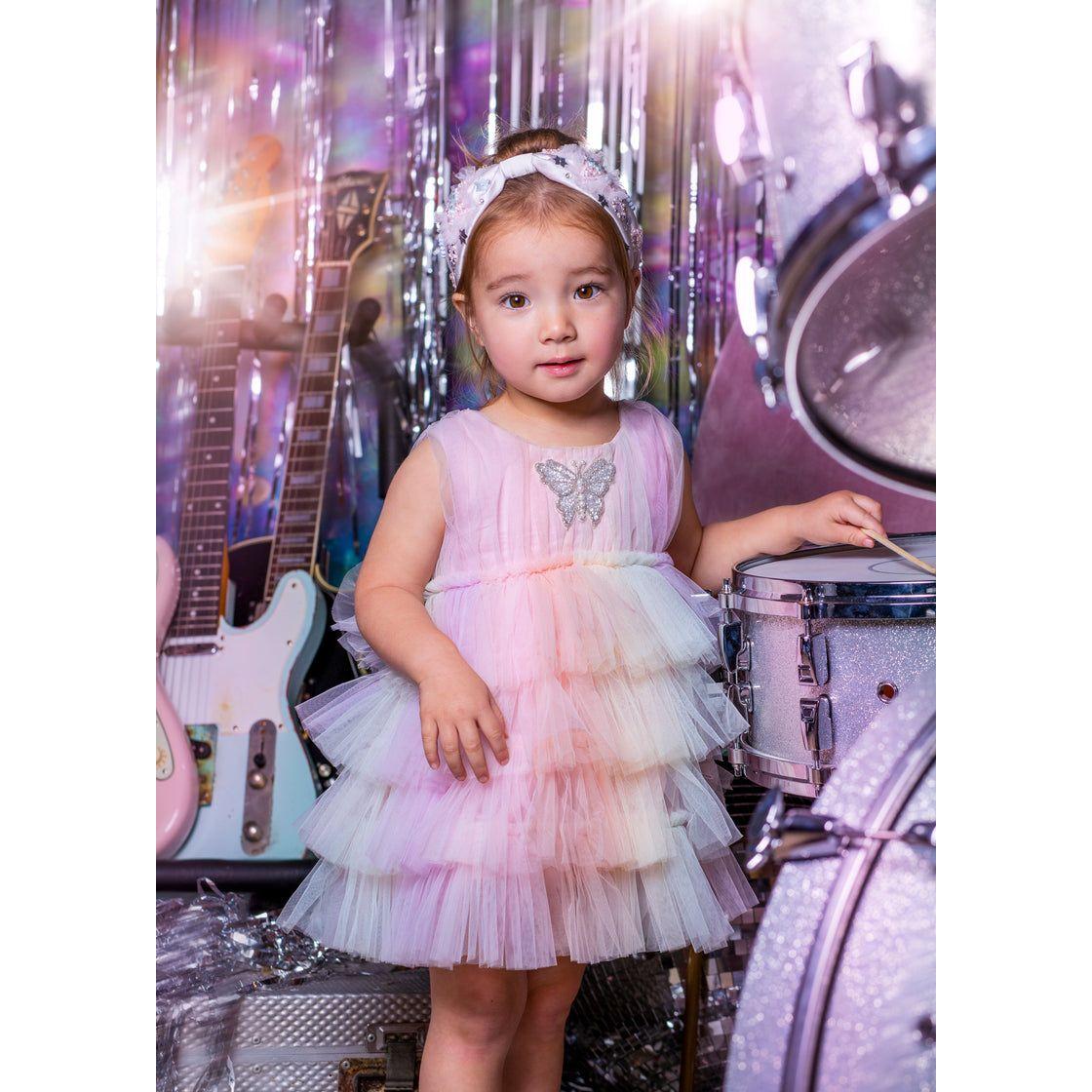 Bebe - Musical Butterfuly Tulle Dress - Pink Life Mix