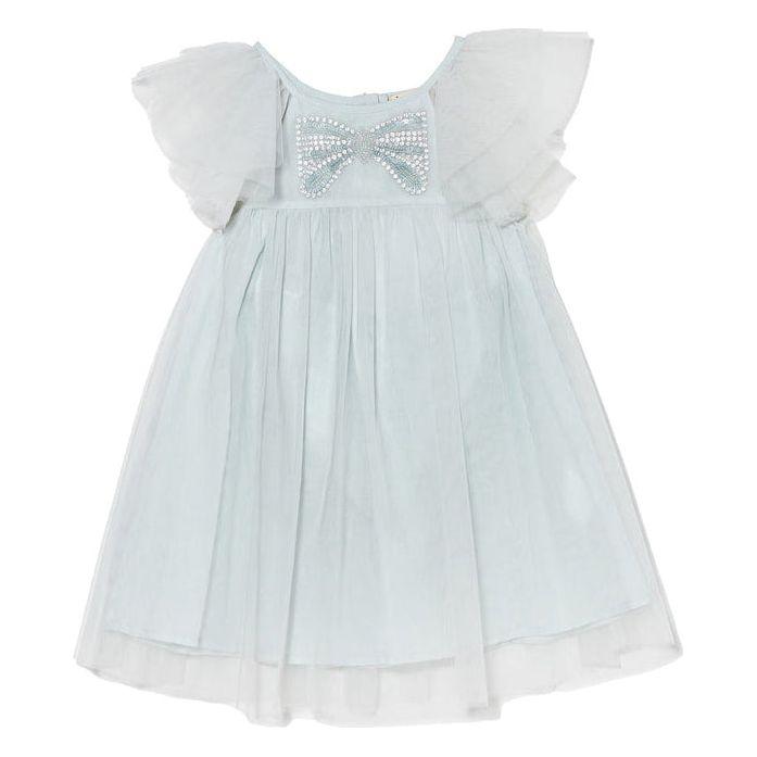 Bebe - Bowette Tulle Dress - Ice Field