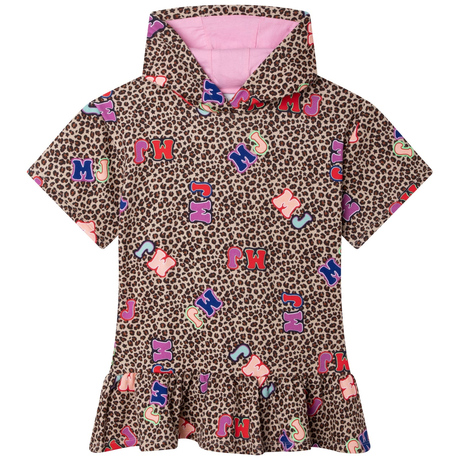 Hooded Dress With Frill - Stone Chocolate