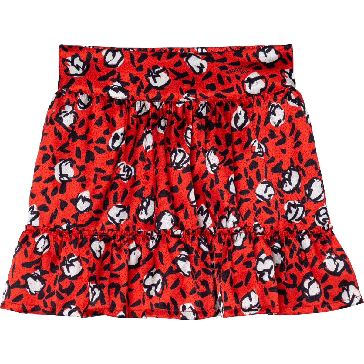 Printed Ruffled Skirt - Red