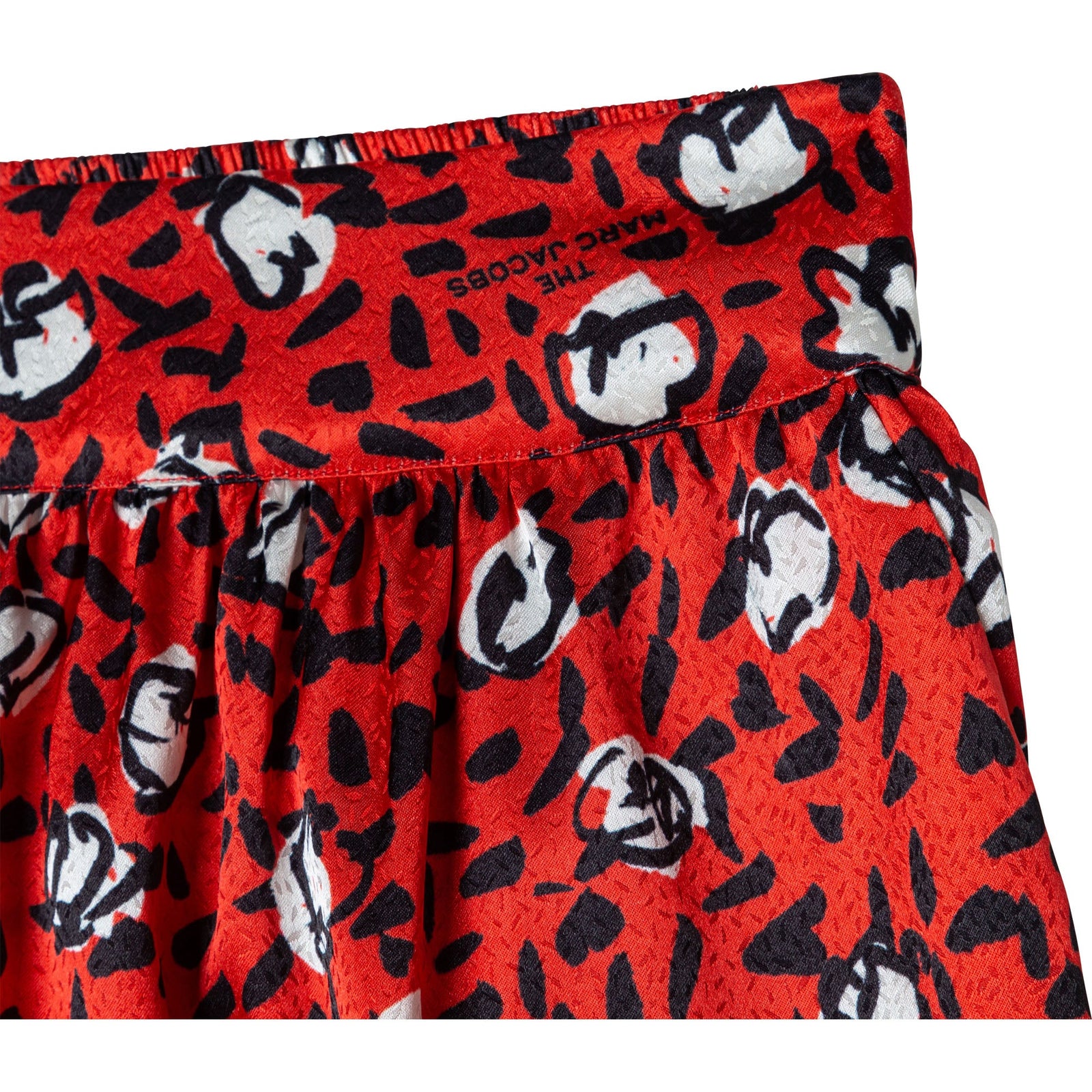 Printed Ruffled Skirt - Red