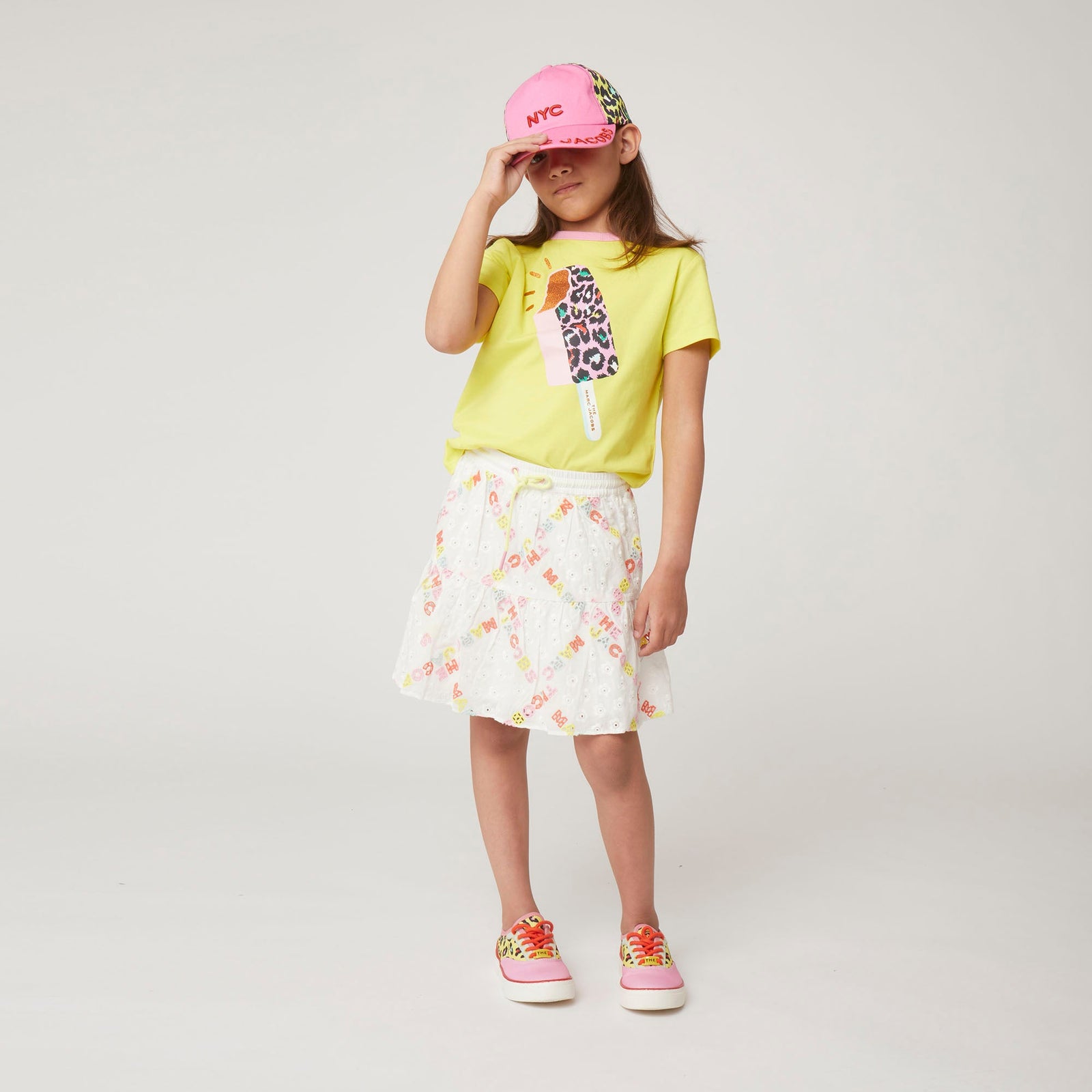 Frilled Skirt With Embroidery - White