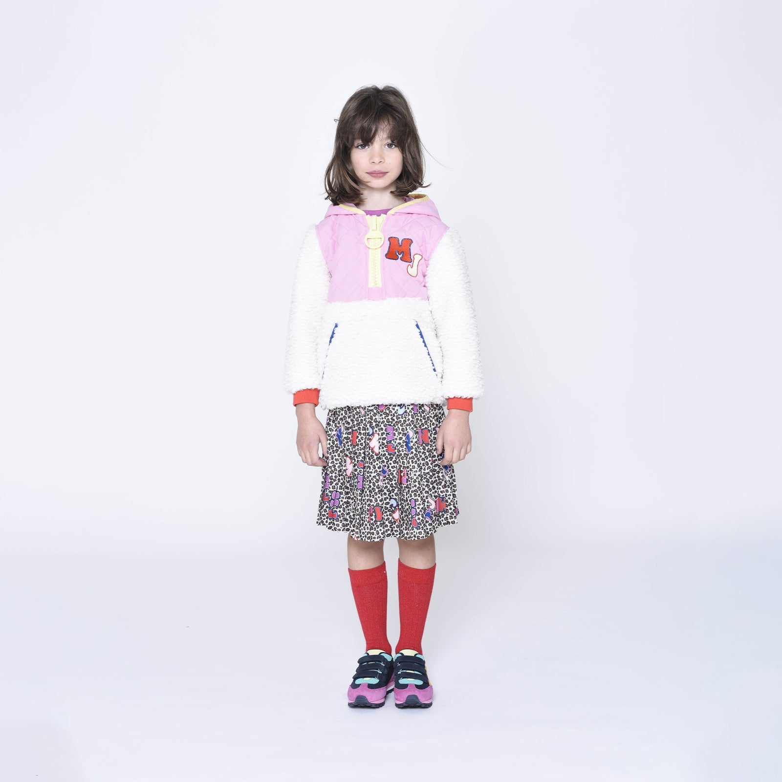 Pleated Printed Skirt - Stone Chocolate