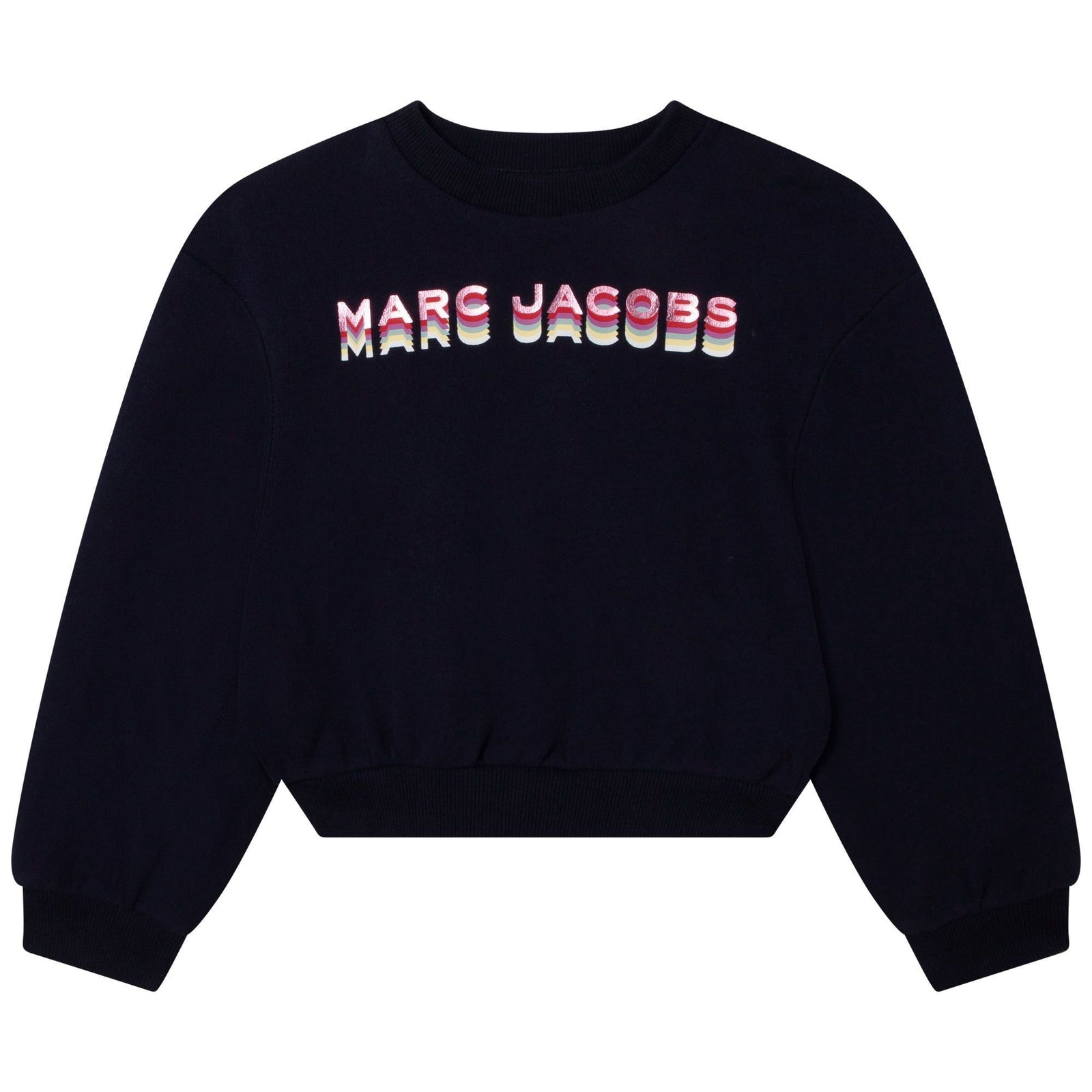 Cropped Sweatshirt With Print - Navy