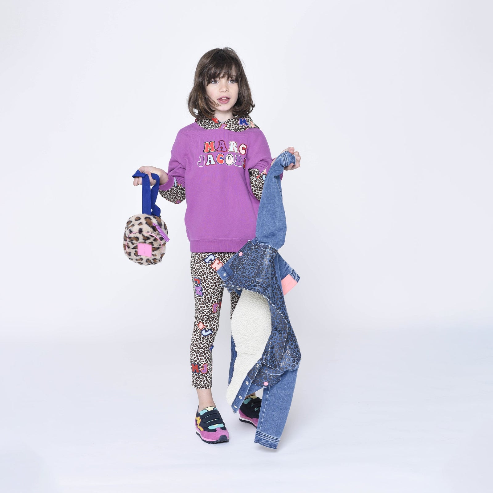 Leopard Print Hooded Sweatshirt - Raspberry