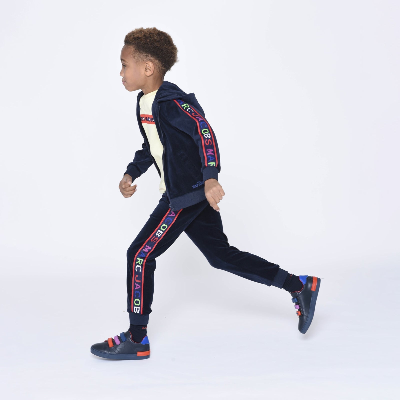 Velour Jogging Cardigan - Navy