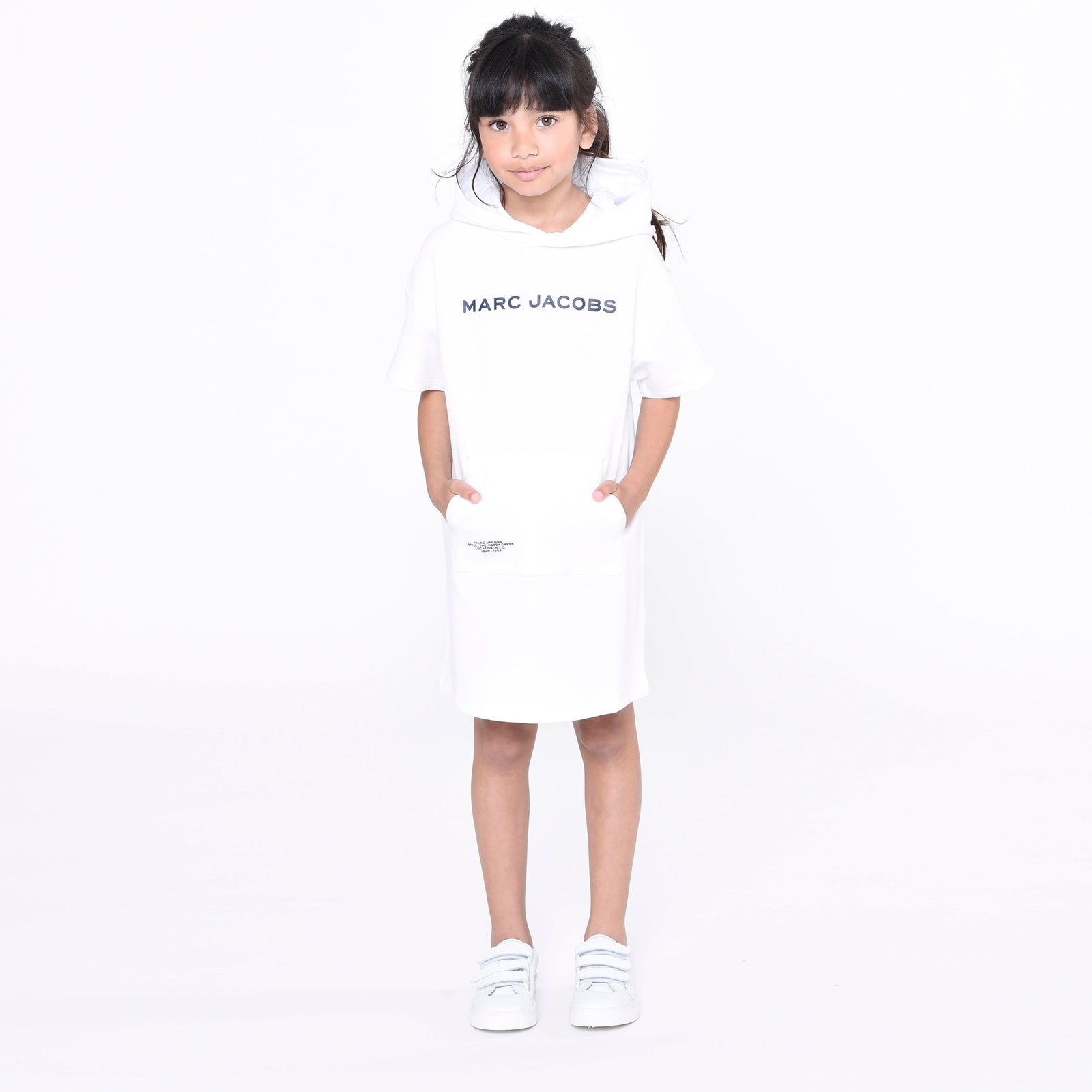 Hooded Fleece Dress - White