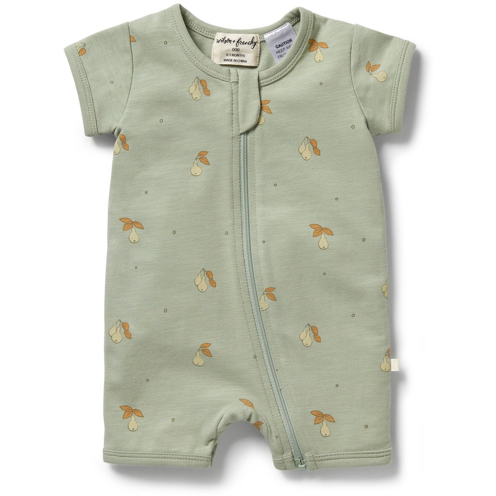 Organic Boyleg Zipsuit- Perfect Pears