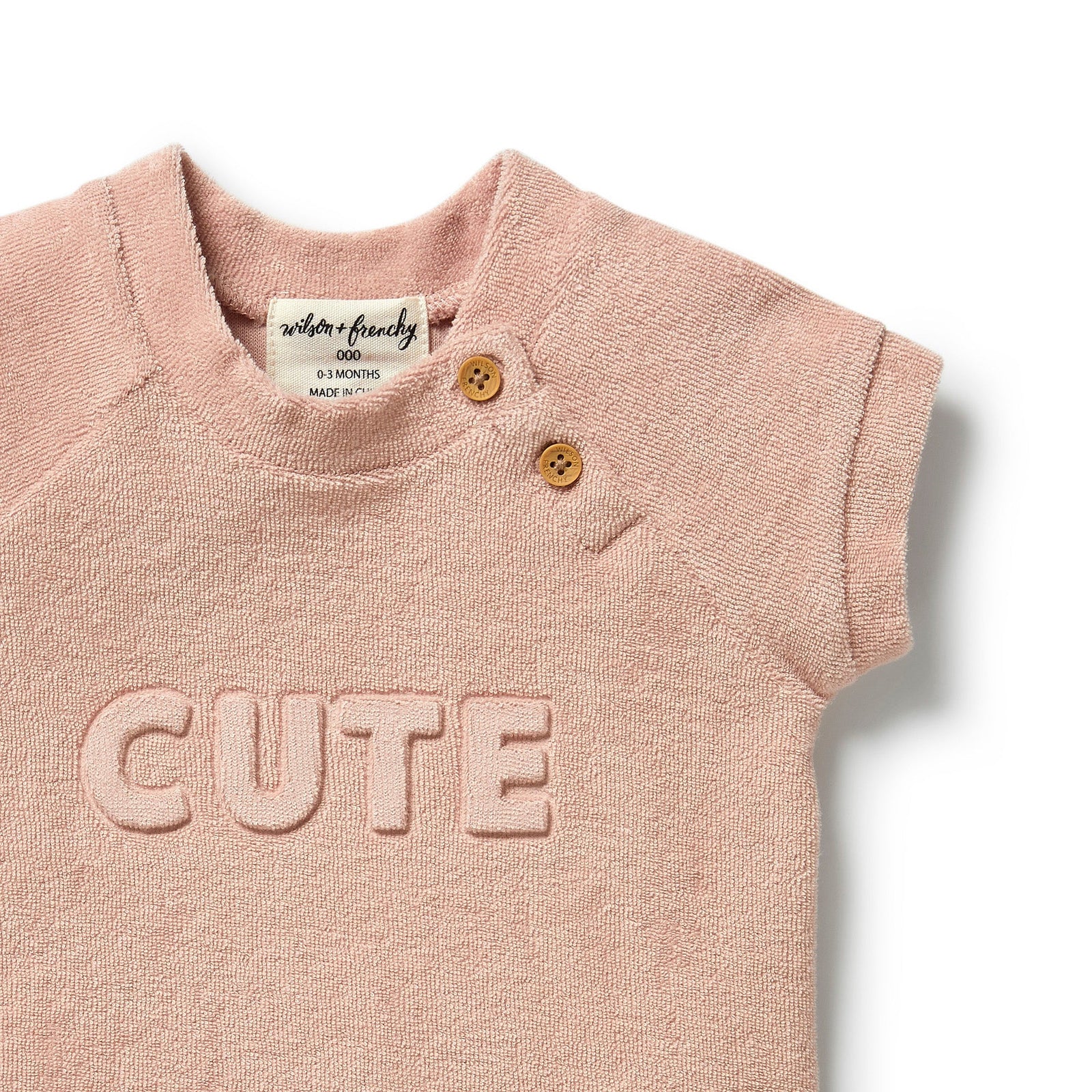 Organic Terry Short Sleeve Sweat- Rose