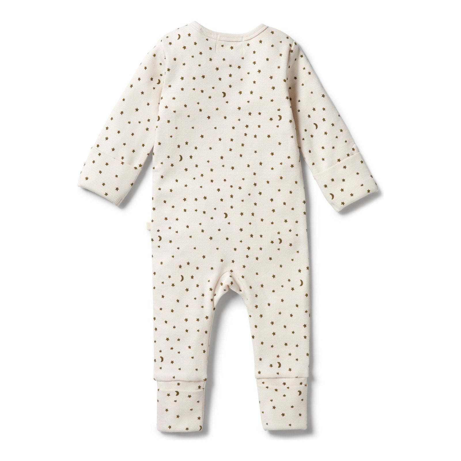 Organic Rib Zipsuit with Feet- Chasing the Moon