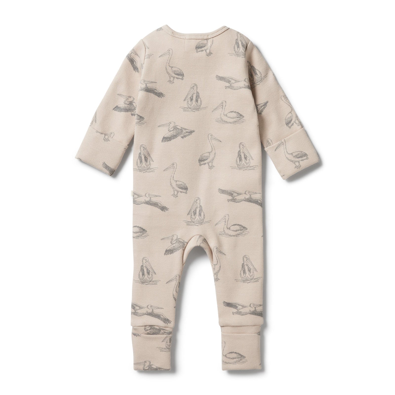 Organic Rib Zipsuit with Feet- Little Pelican