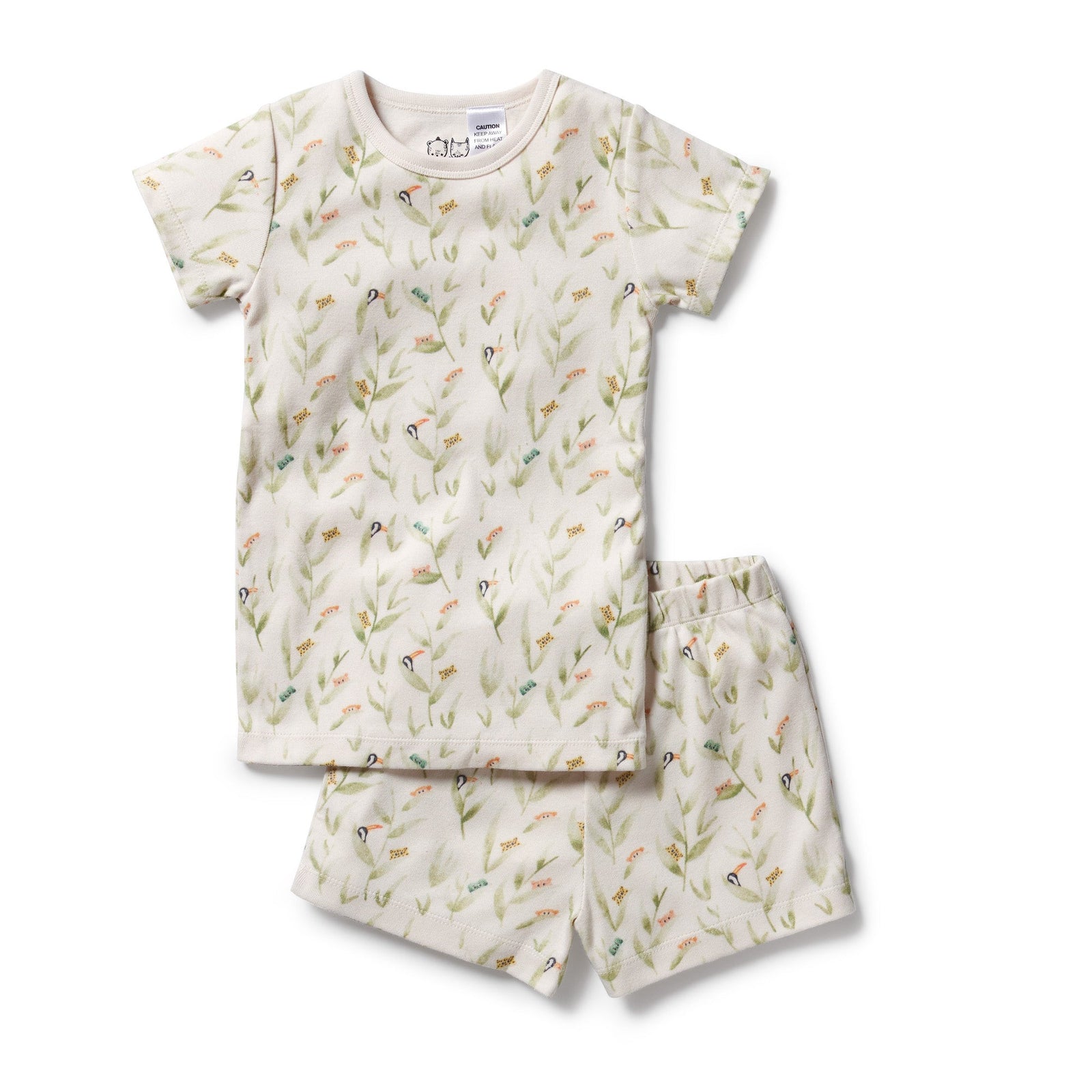 Organic Rib Short Sleeve Pyjamas- Peek-a-Boo