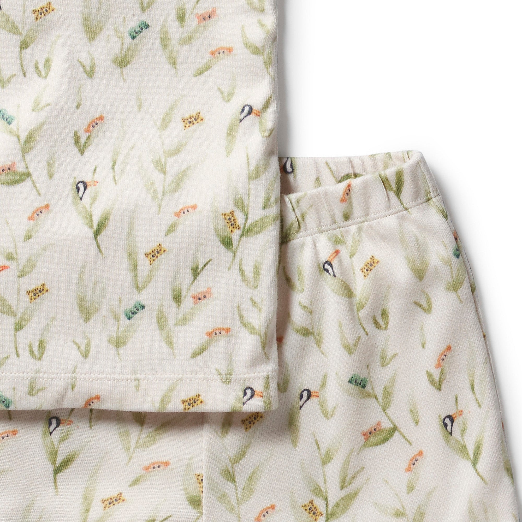 Organic Rib Short Sleeve Pyjamas- Peek-a-Boo