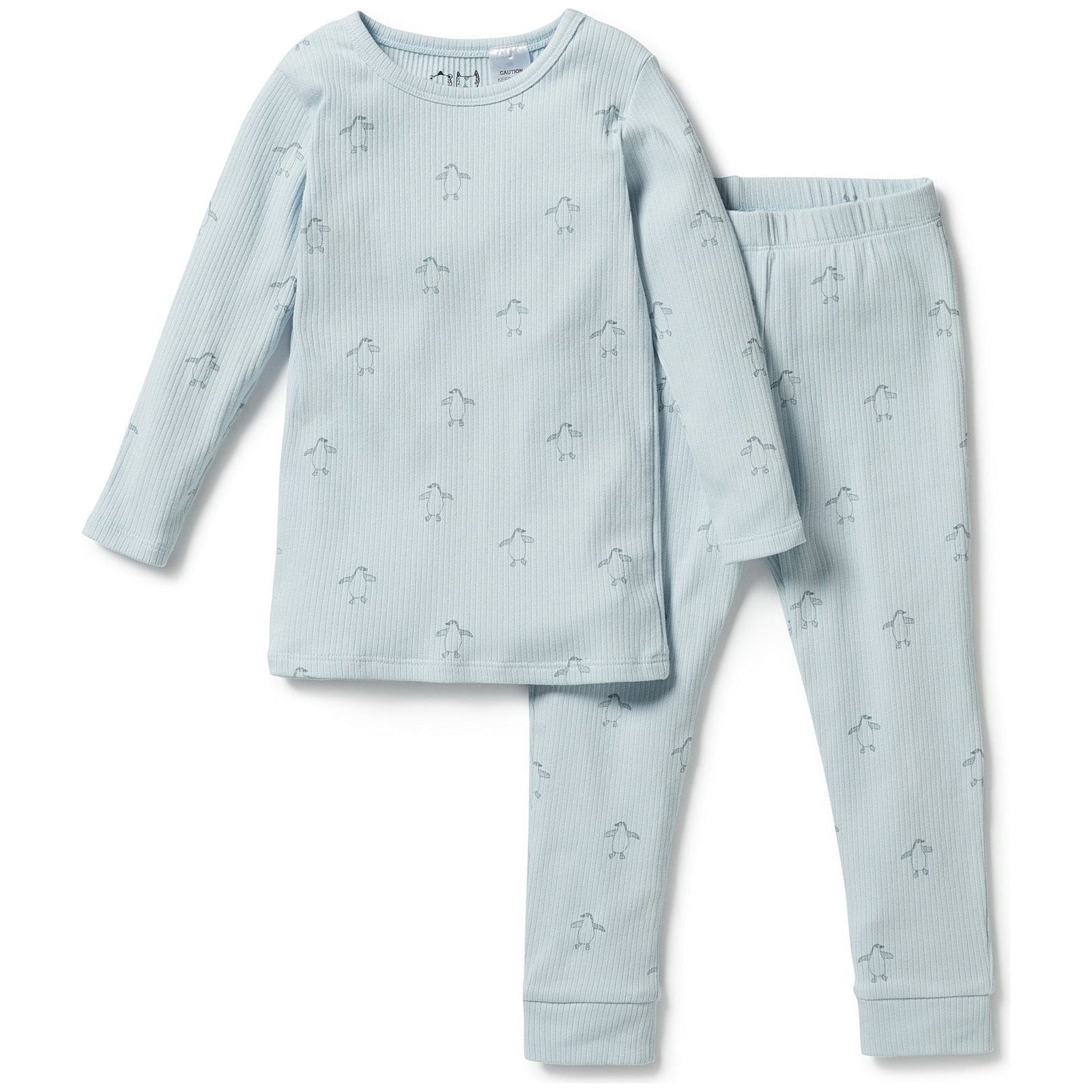 Little Penguin - Organic Rib Long Sleeve Pyjamas