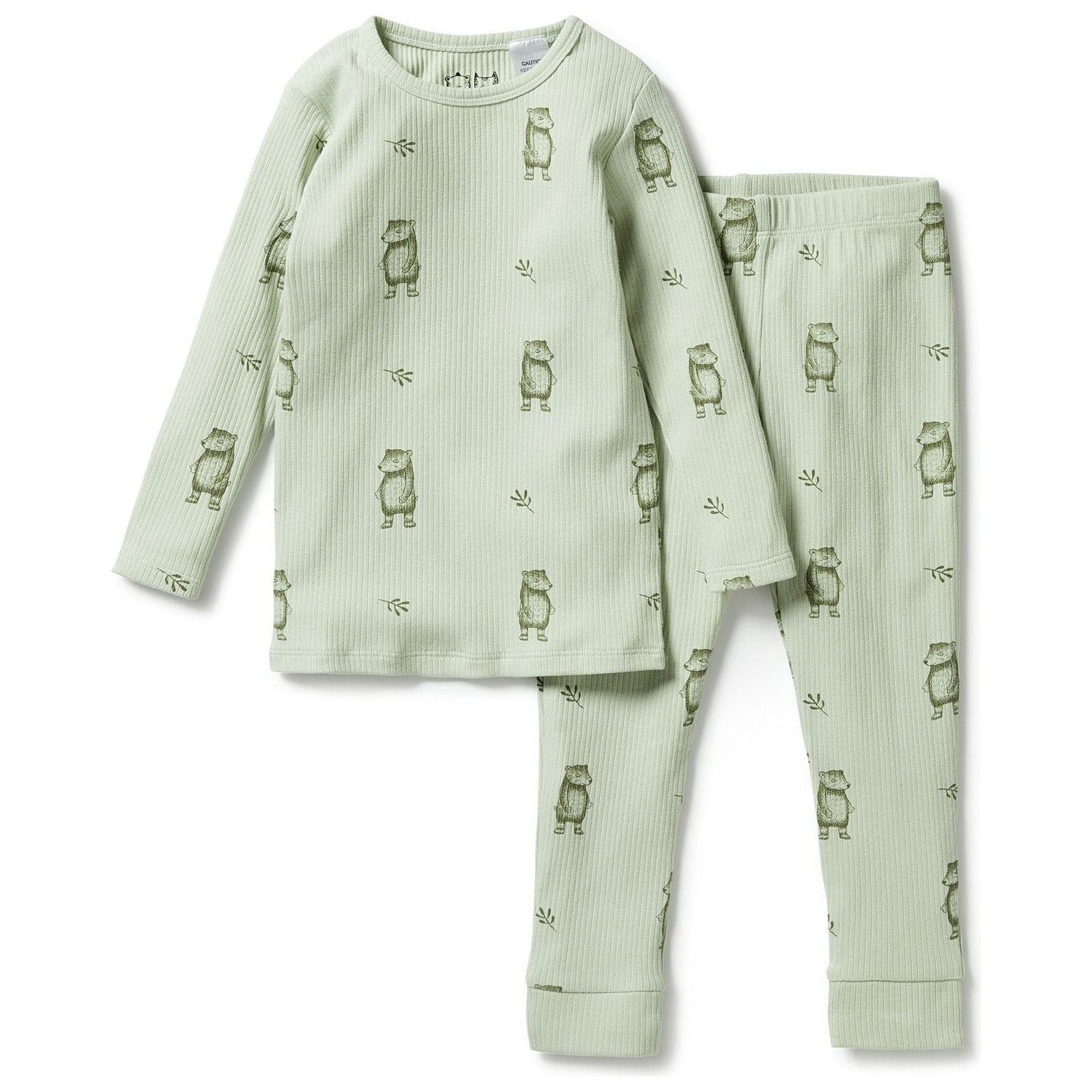 Bear Hug - Organic Rib Long Sleeve Pyjamas