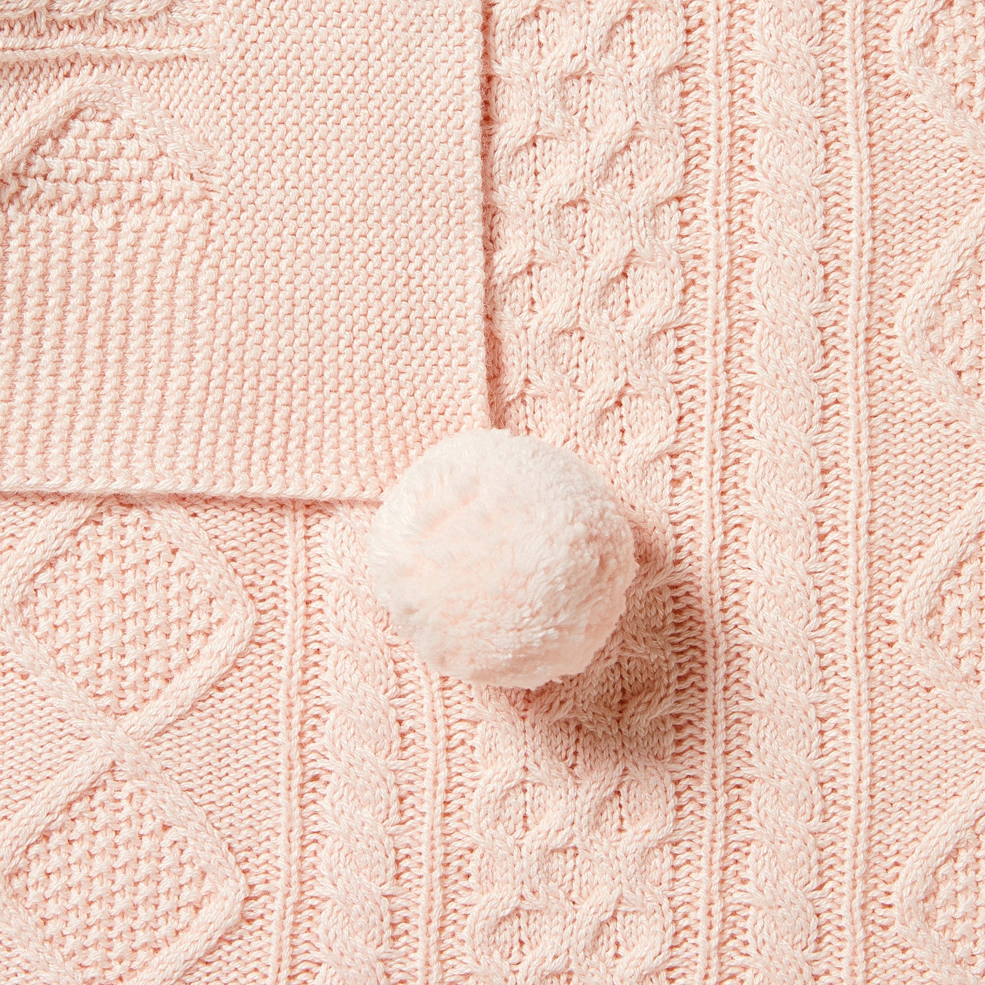 Blush - Knitted Mini Cable Blanket