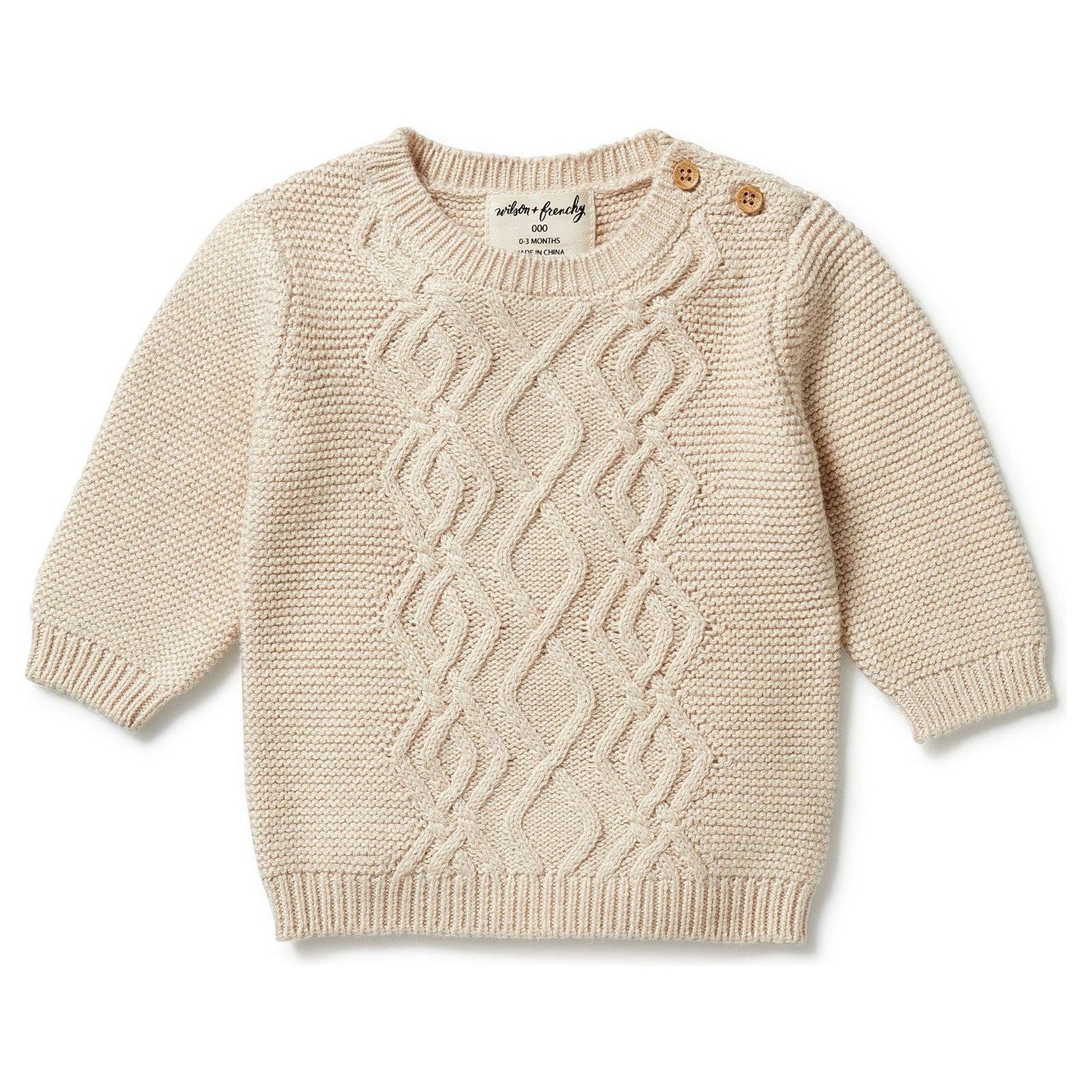 Oatmeal Melange - Knitted Cable Jumper