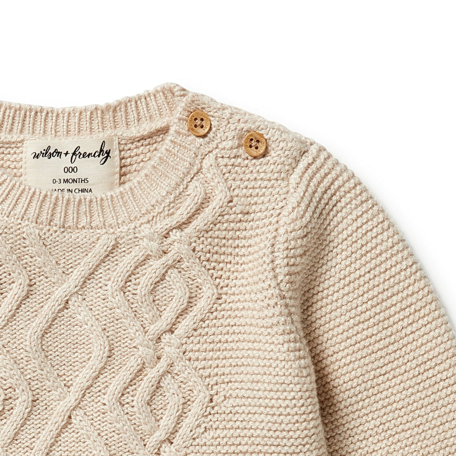 Oatmeal Melange - Knitted Cable Jumper