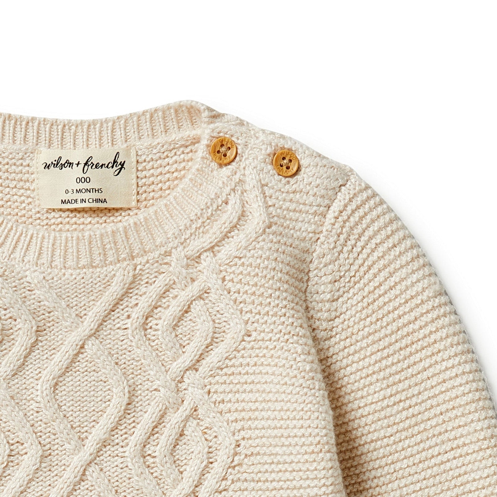 Sand Melange - Knitted Cable Jumper